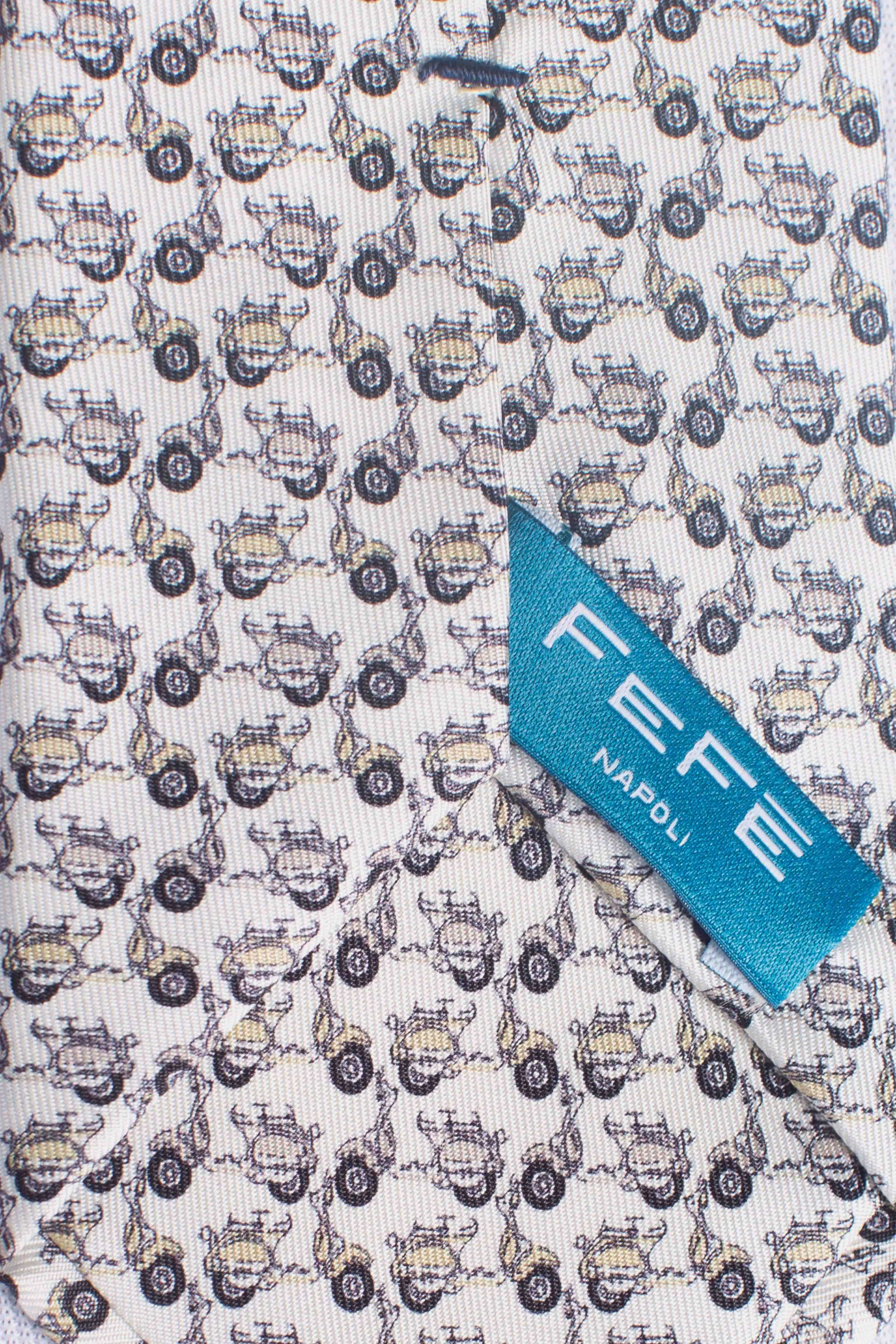 Cravatta in seta vespa avorio