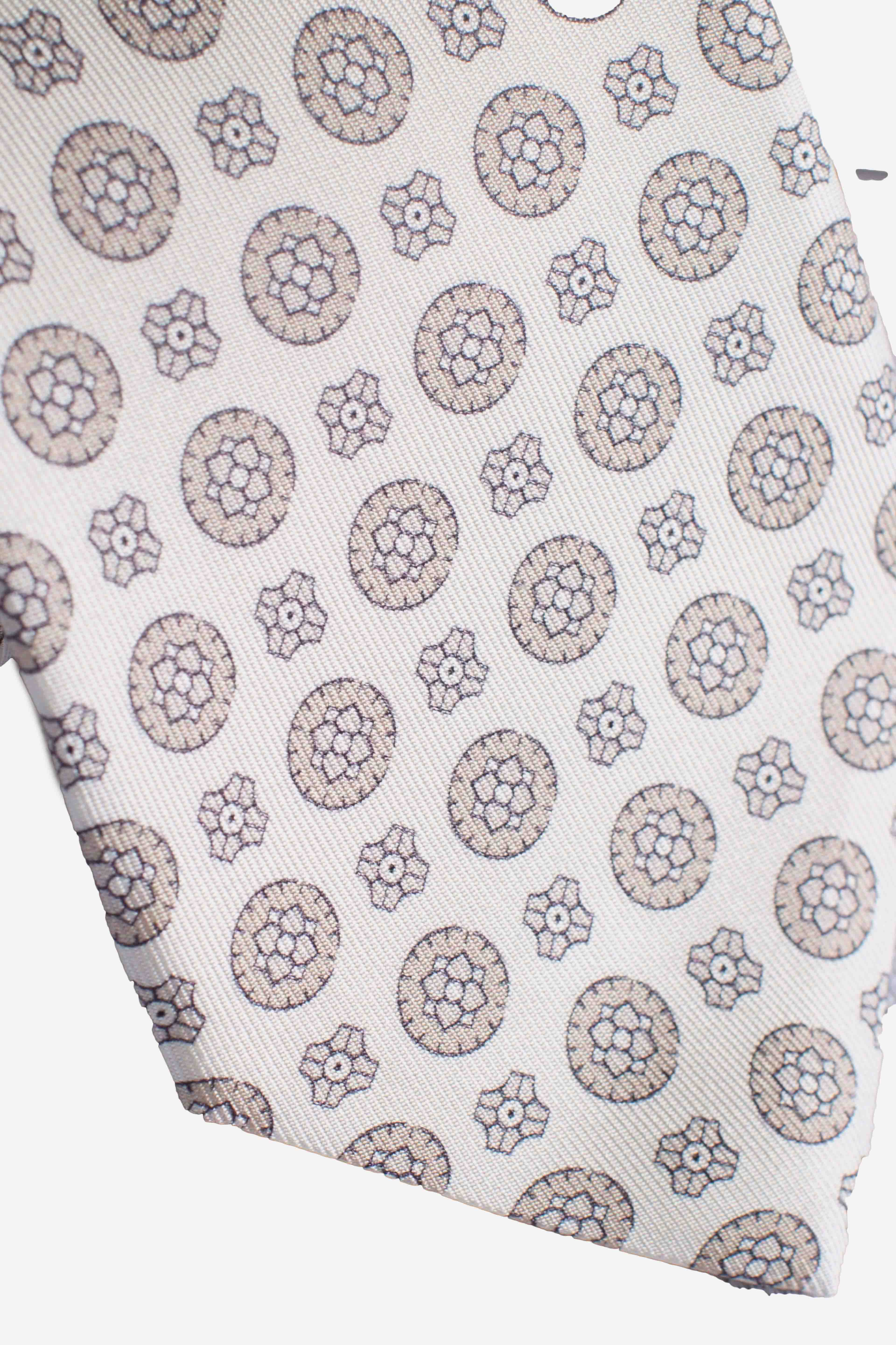 Cravatta in seta rosoni avorio