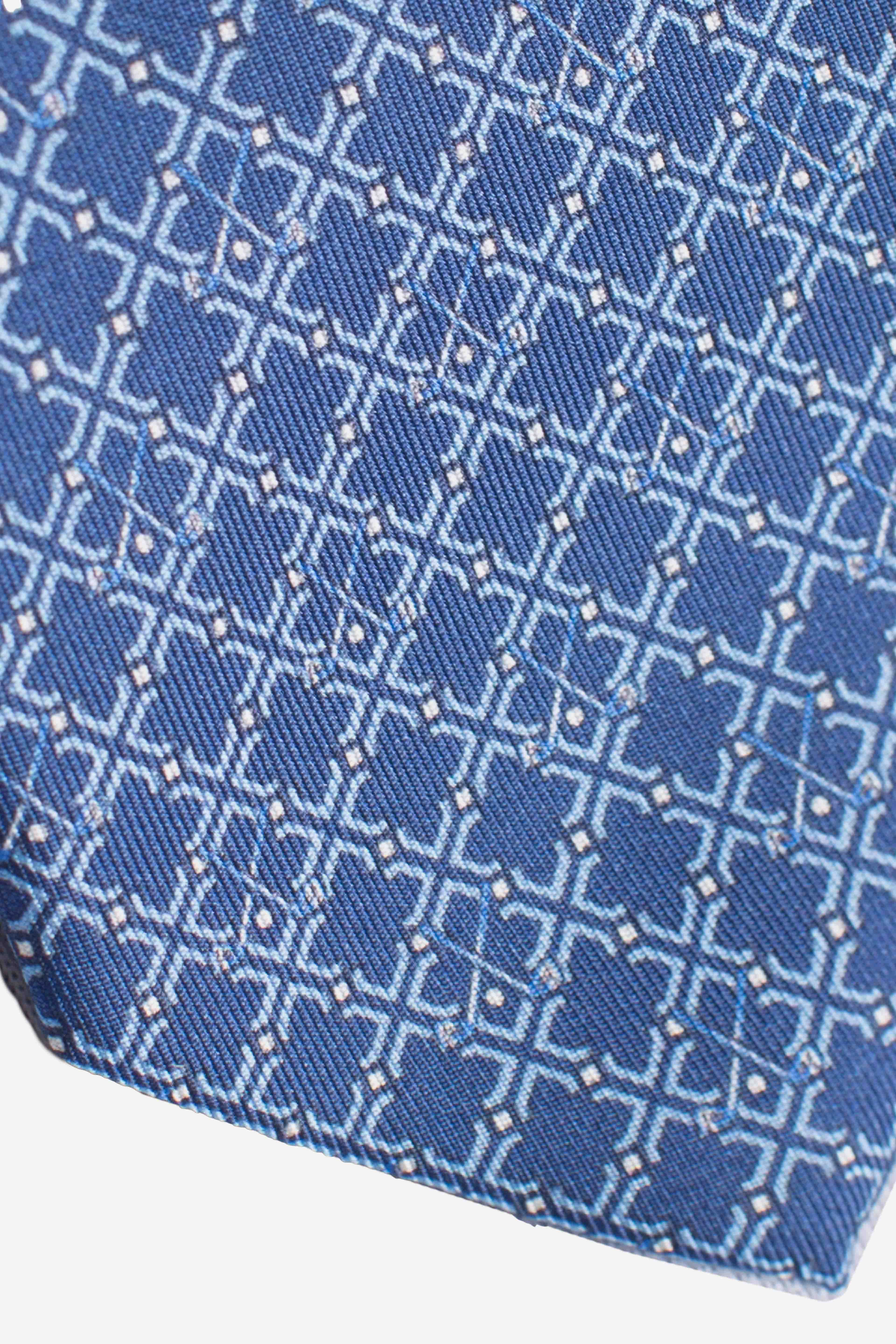 Cravatta in seta optical golf blu