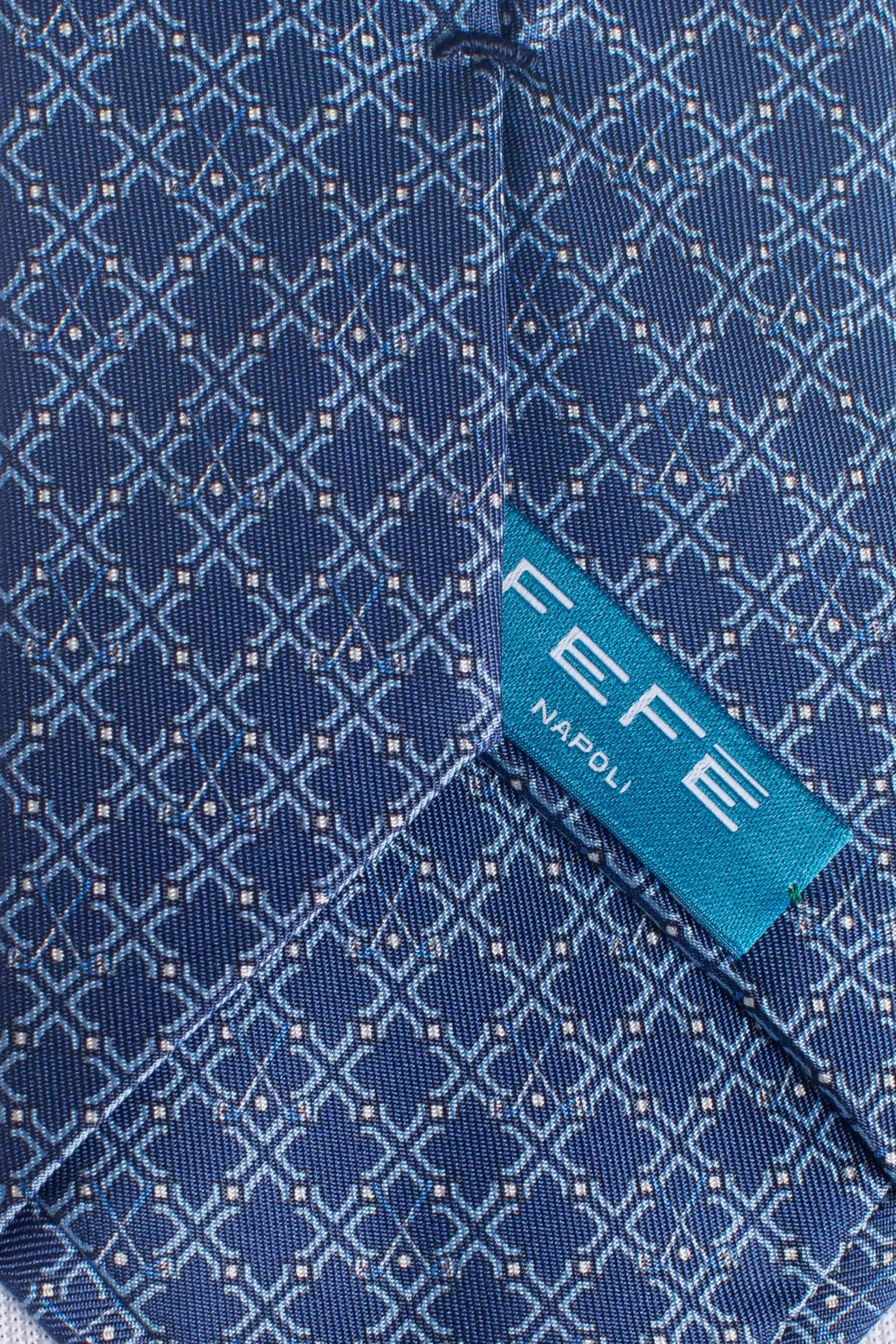 Cravatta in seta optical golf blu