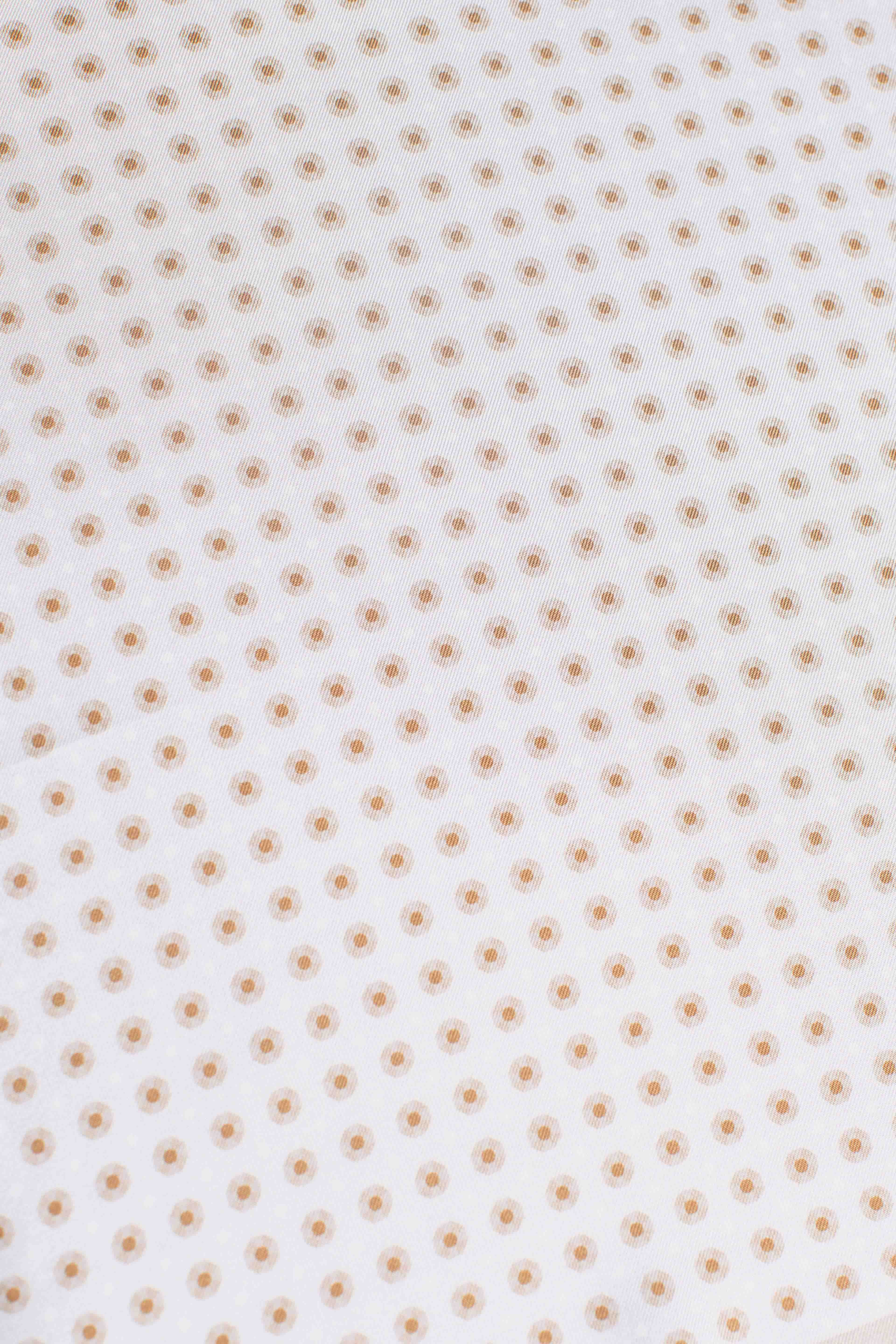 Pochette in seta stampa geometrica pois beige