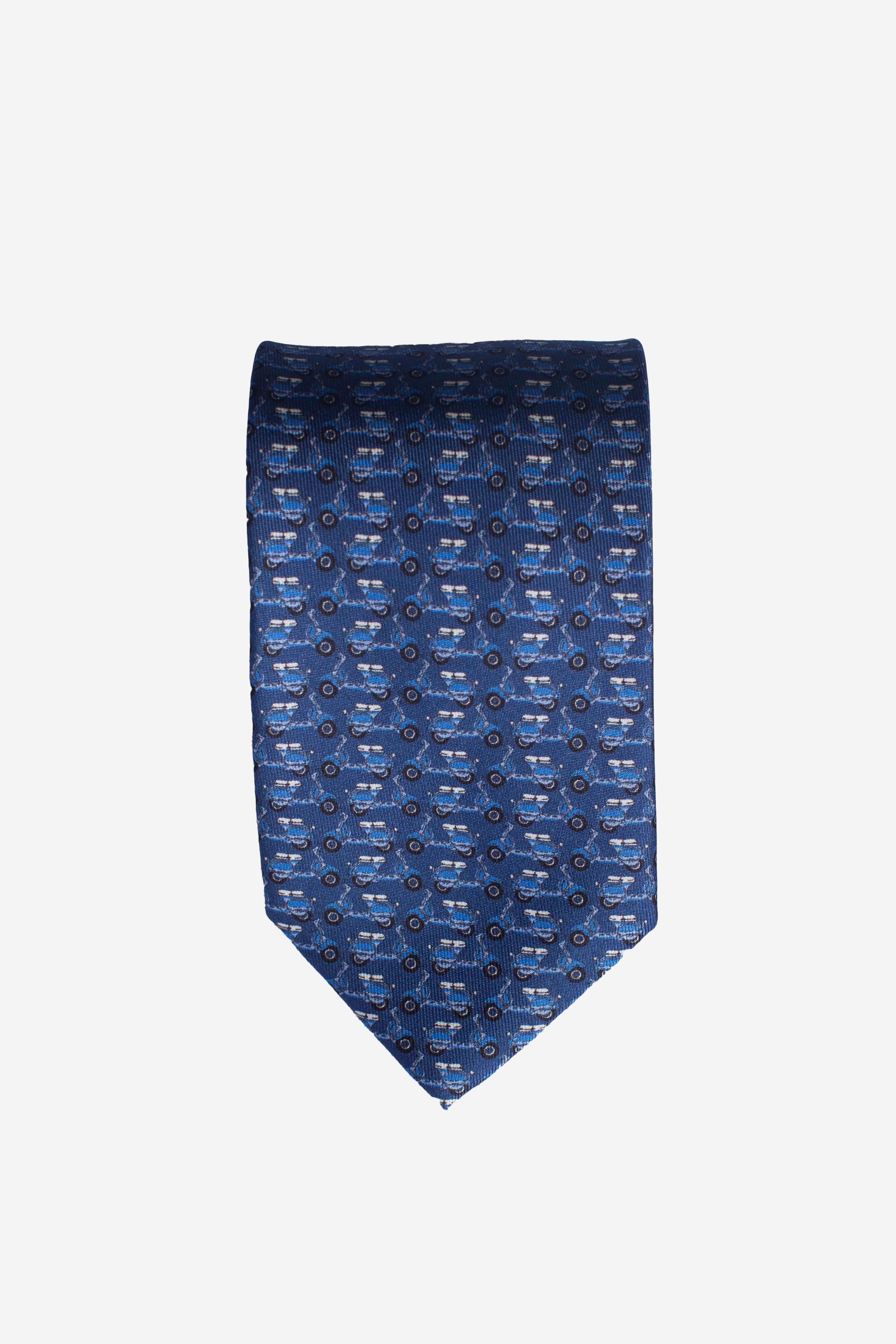 Cravatta in seta vespa blu