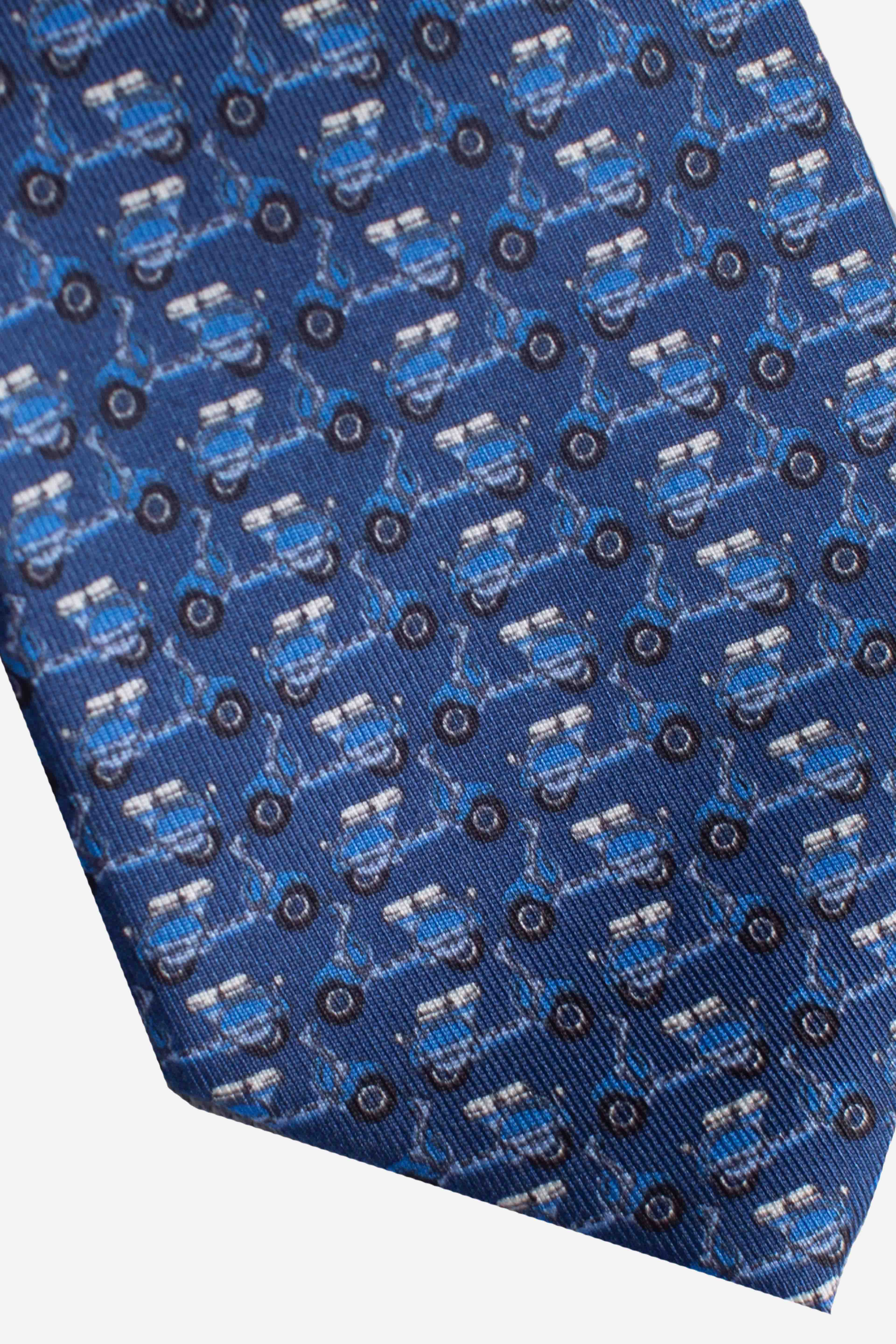 Cravatta in seta vespa blu