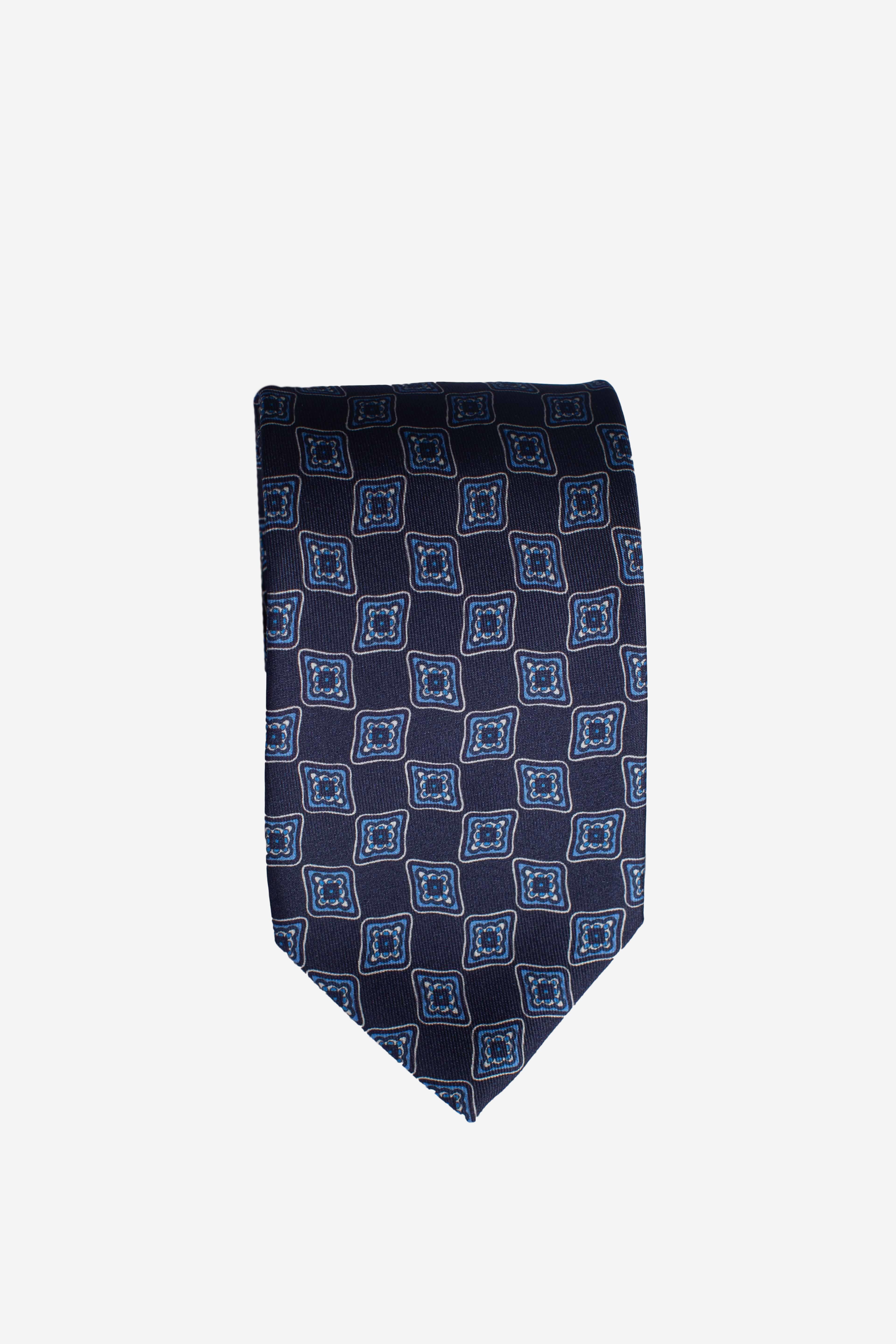 Cravatta in seta medaglie blu