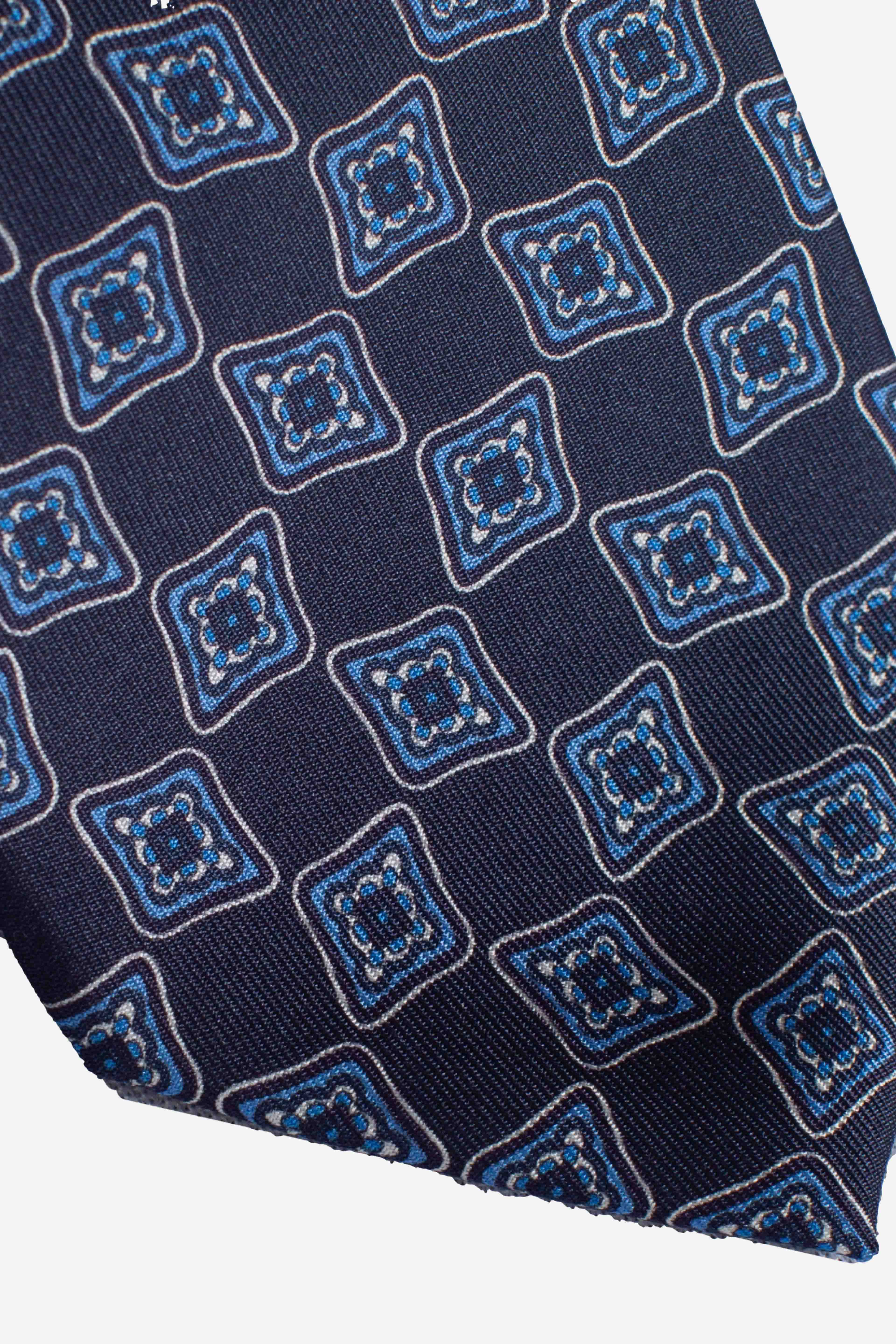 Cravatta in seta medaglie blu