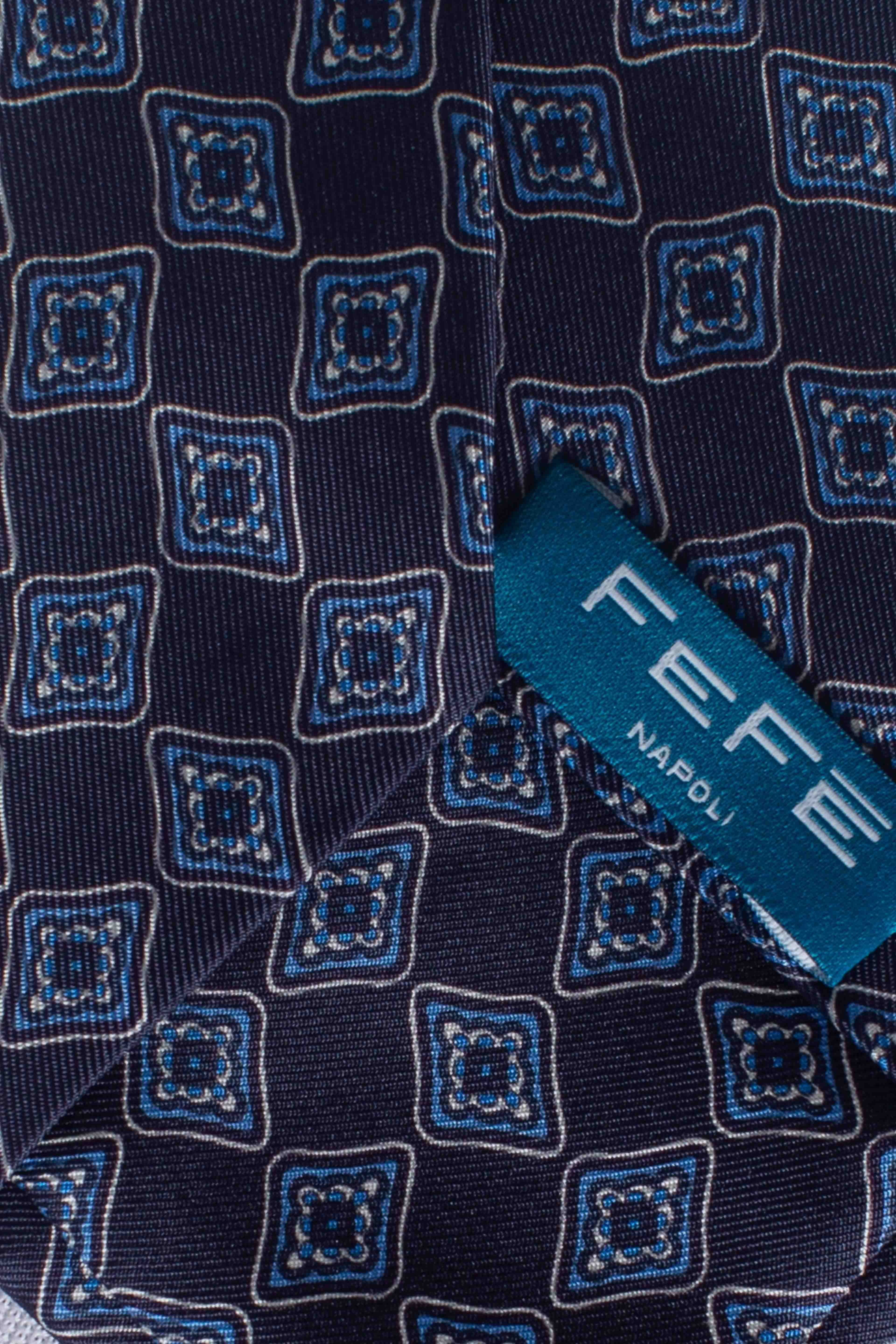 Cravatta in seta medaglie blu