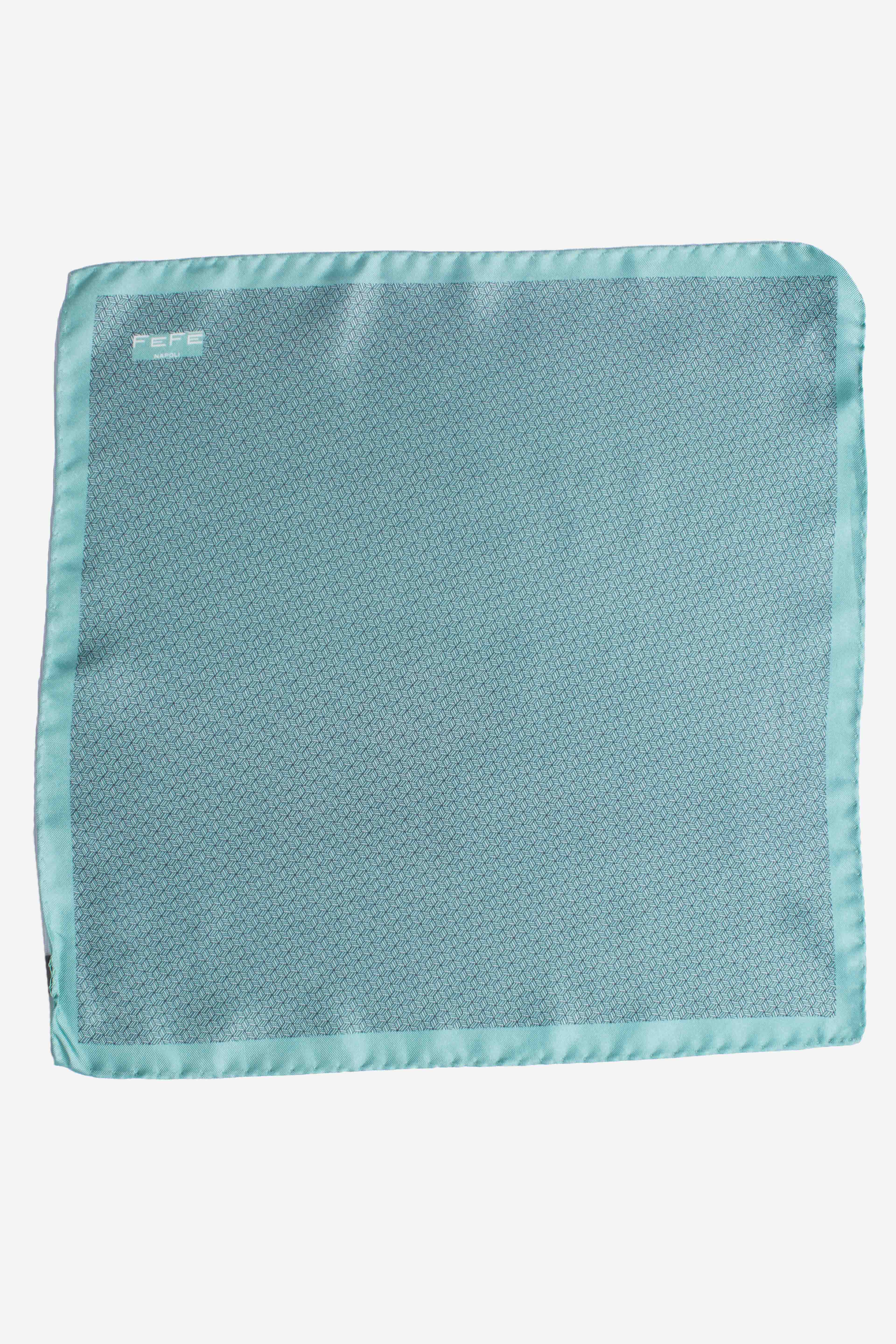Pochette in seta optical verde menta