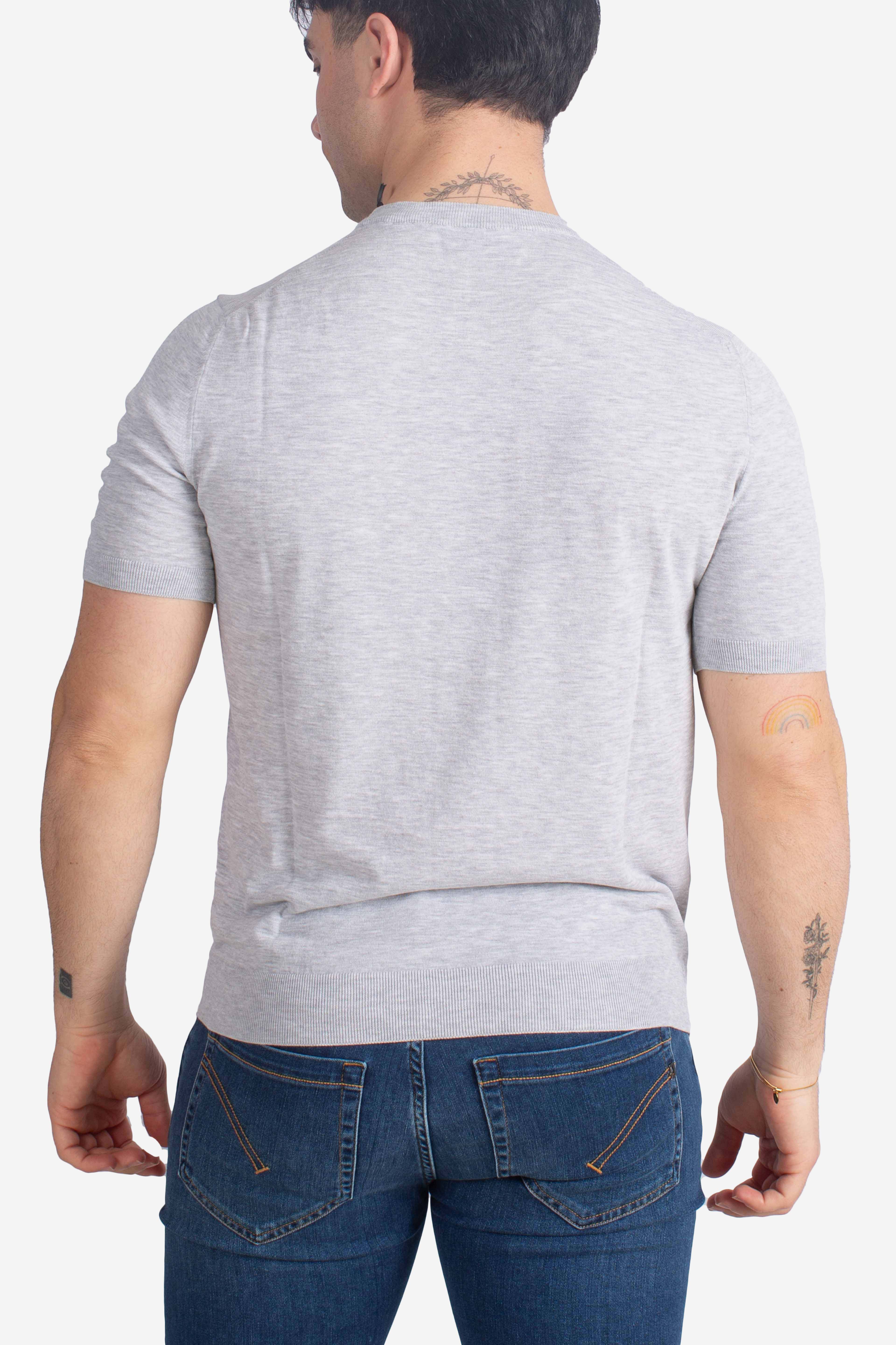 Maglia girocollo in cotone extra-fine grey