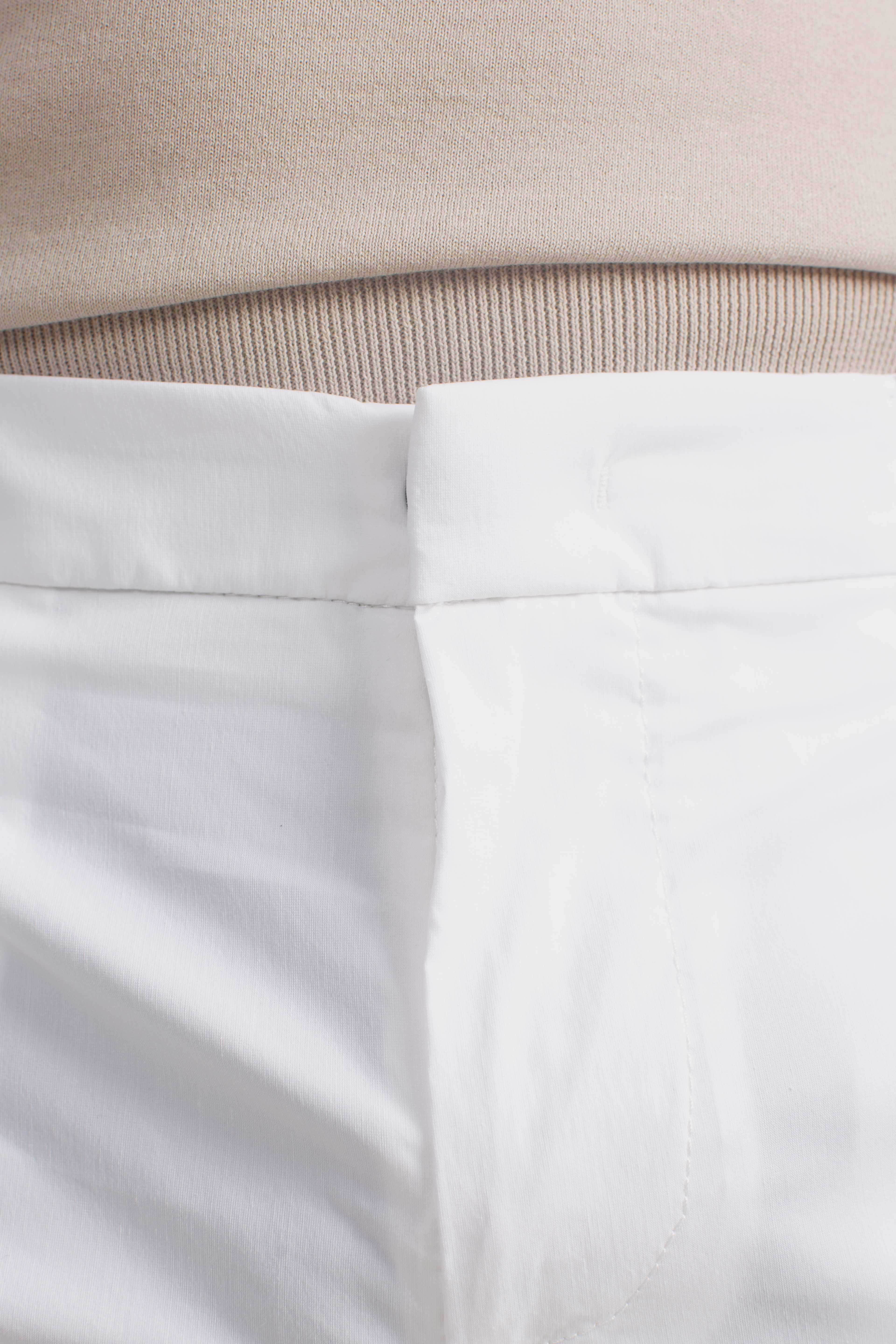 Pantalone slim chino Gaubert in popeline cotone nylon bianco