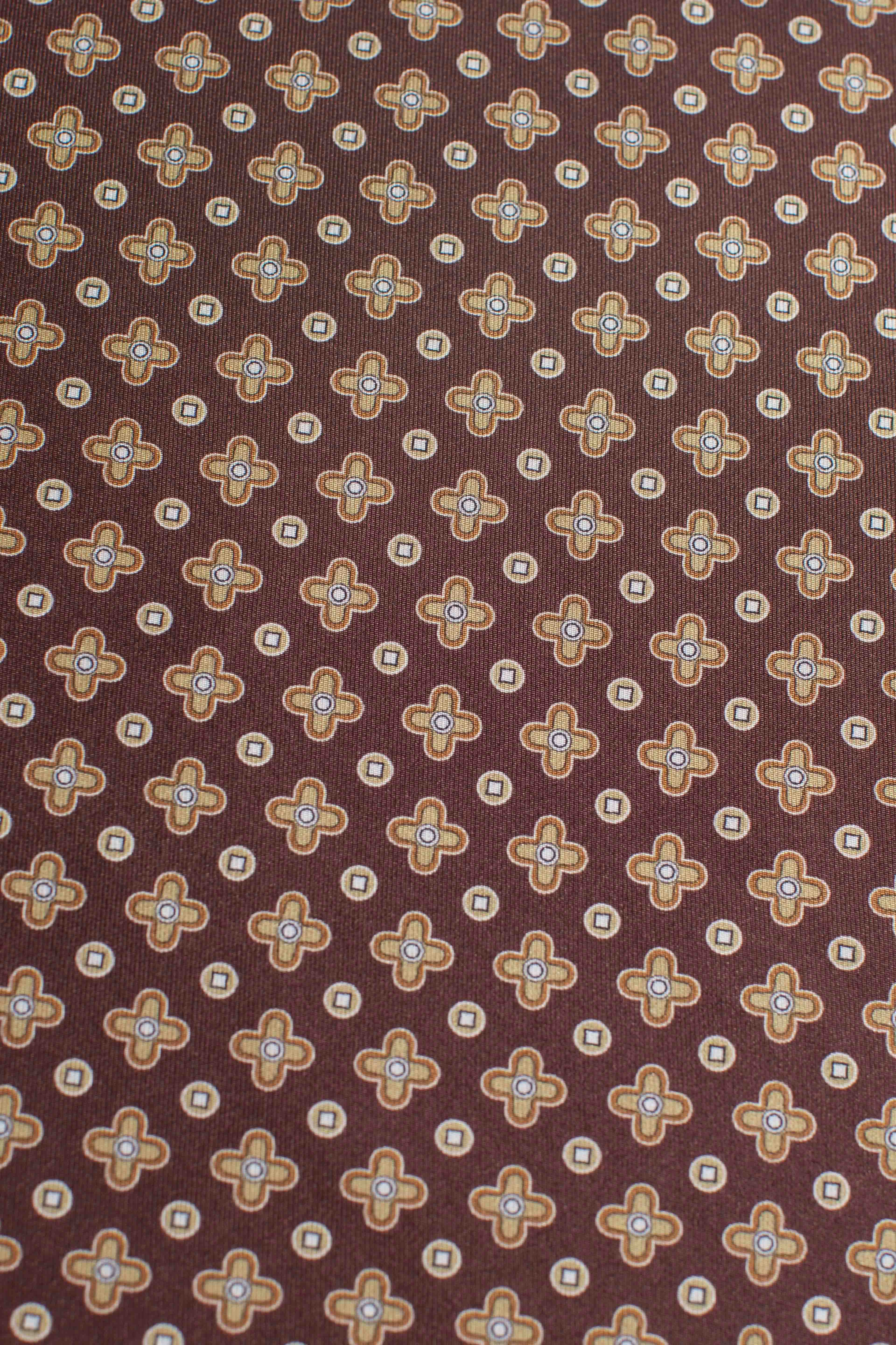 Pochette in seta panfiore marrone