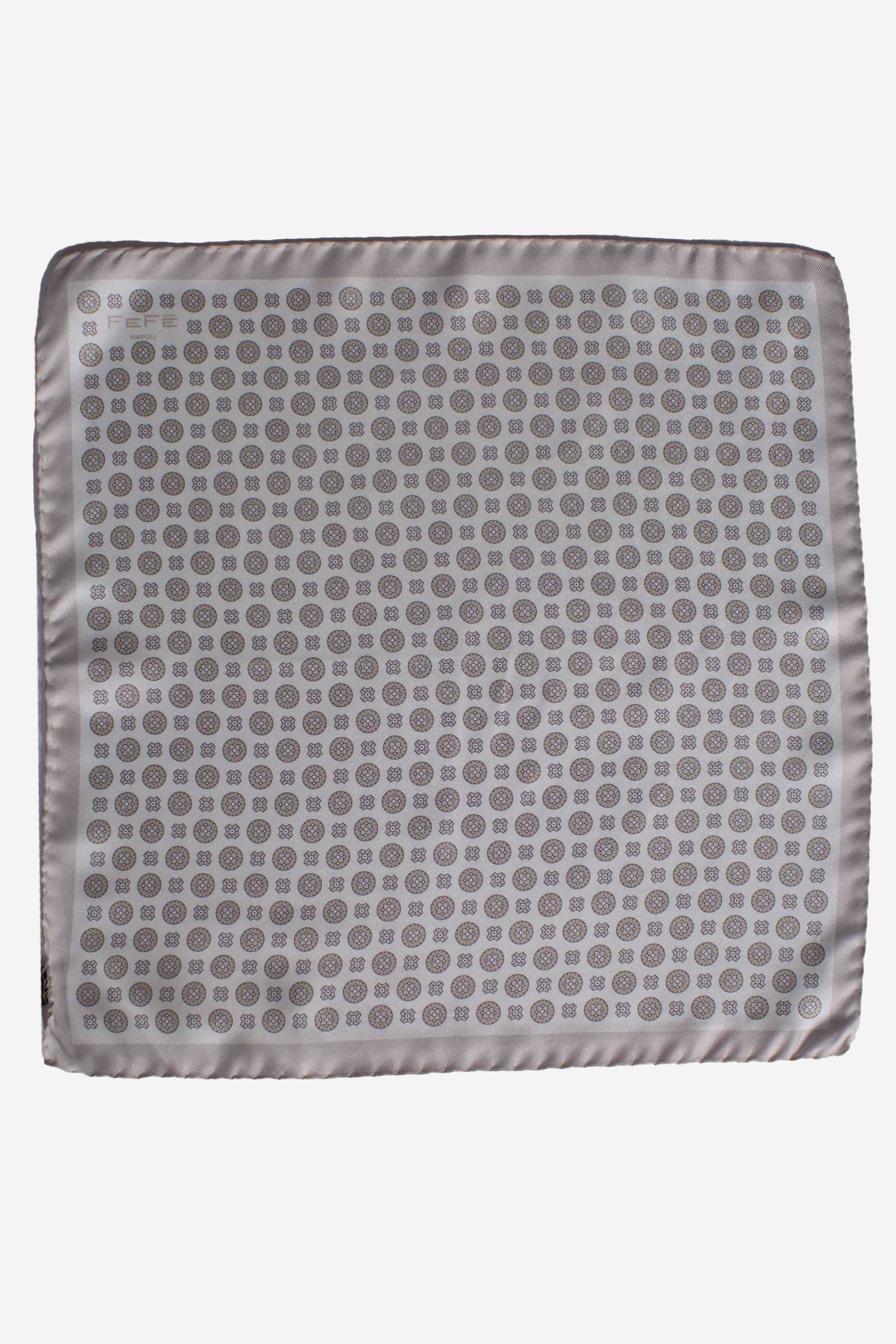 Pochette in seta rosoni avorio