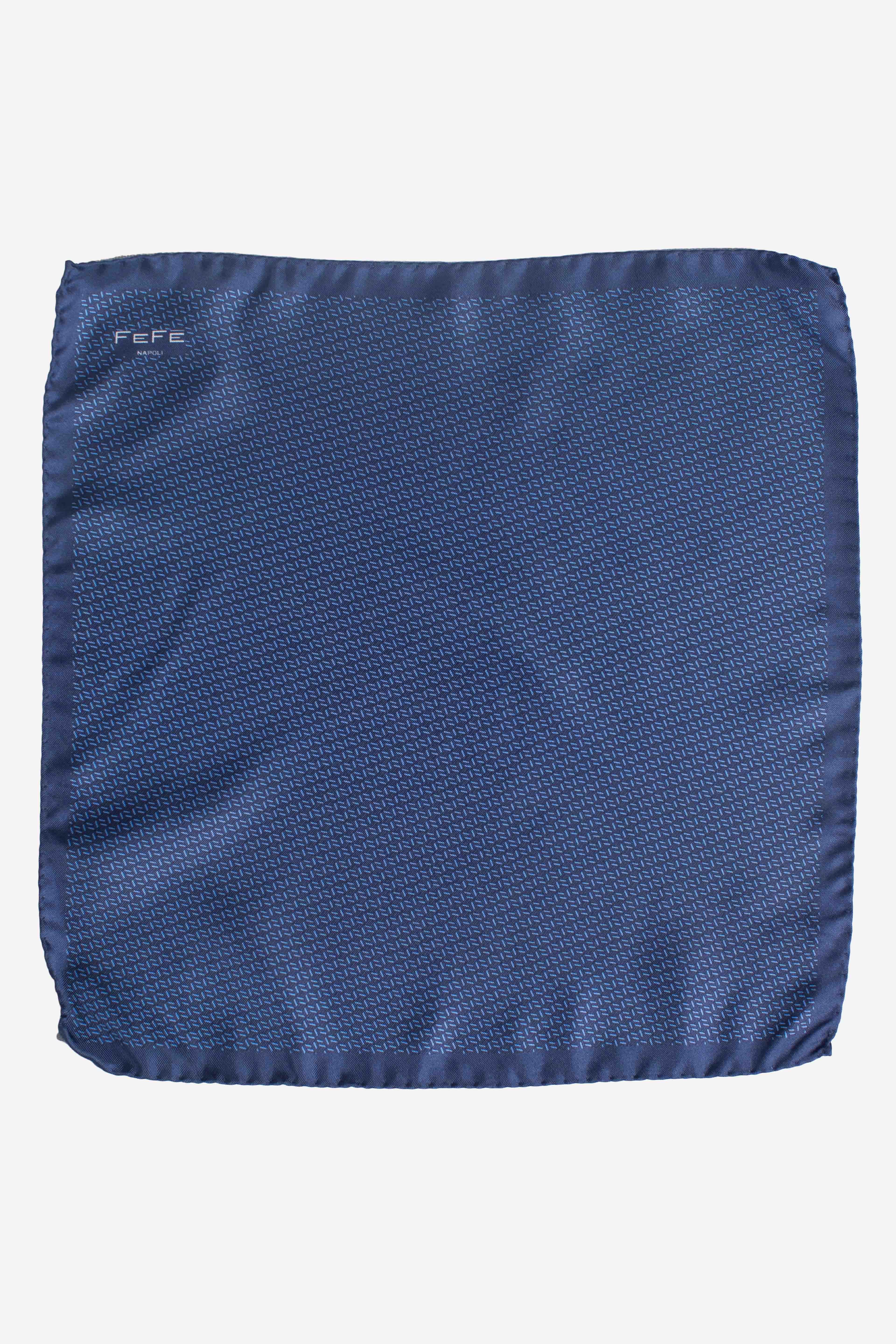 Pochette in seta optical blu