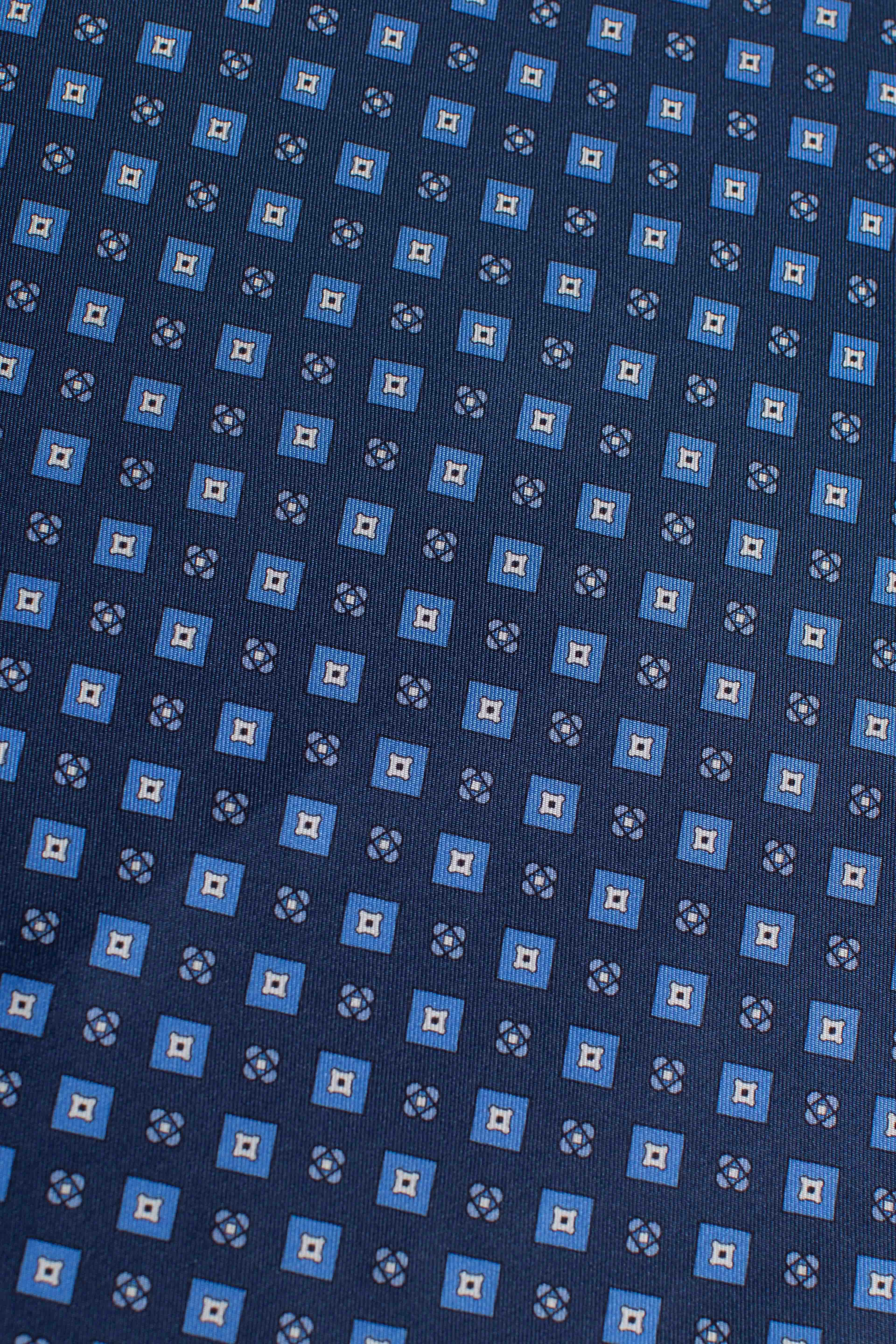 Pochette in seta rombi blu