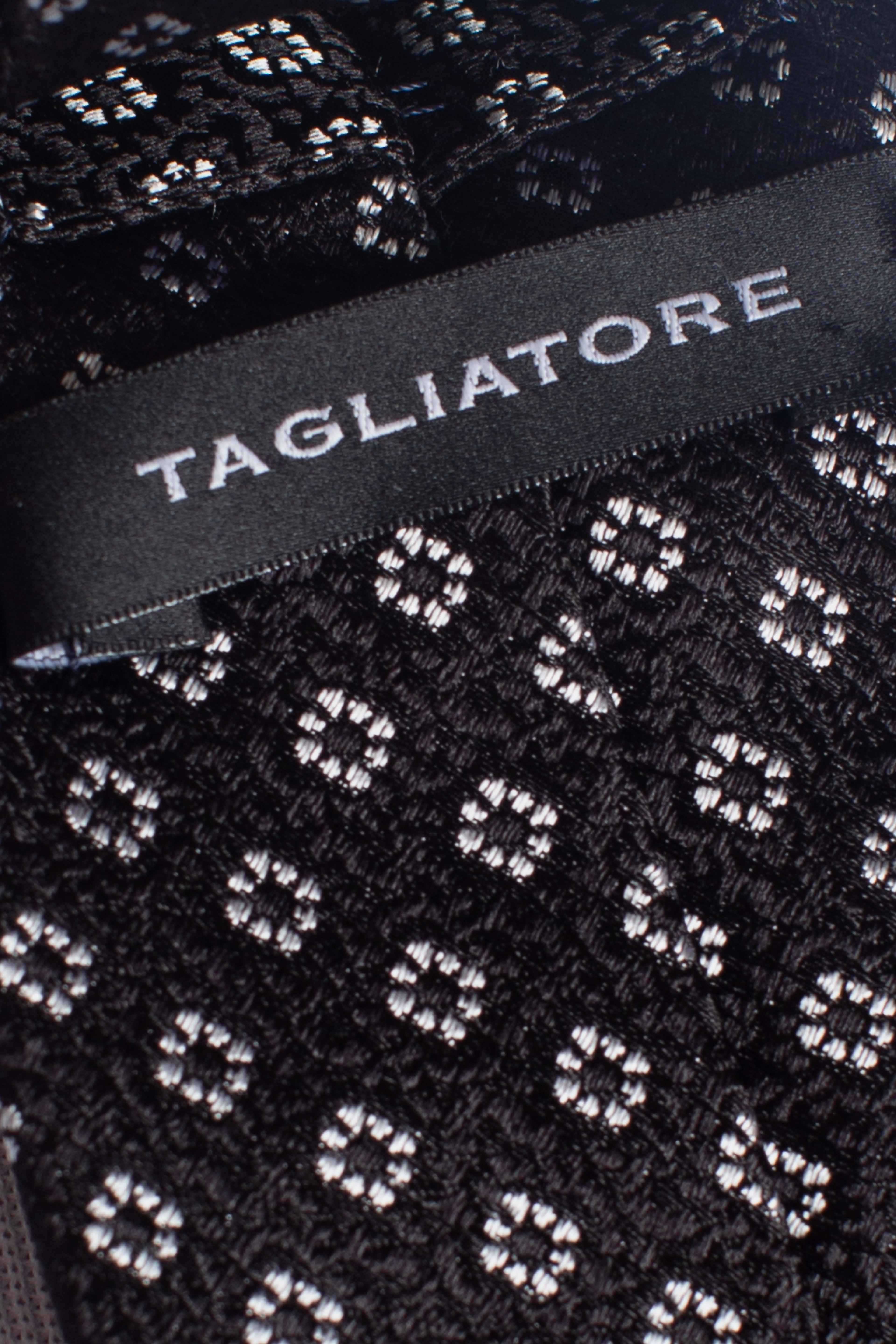 Cravatta in seta micro disegno nero