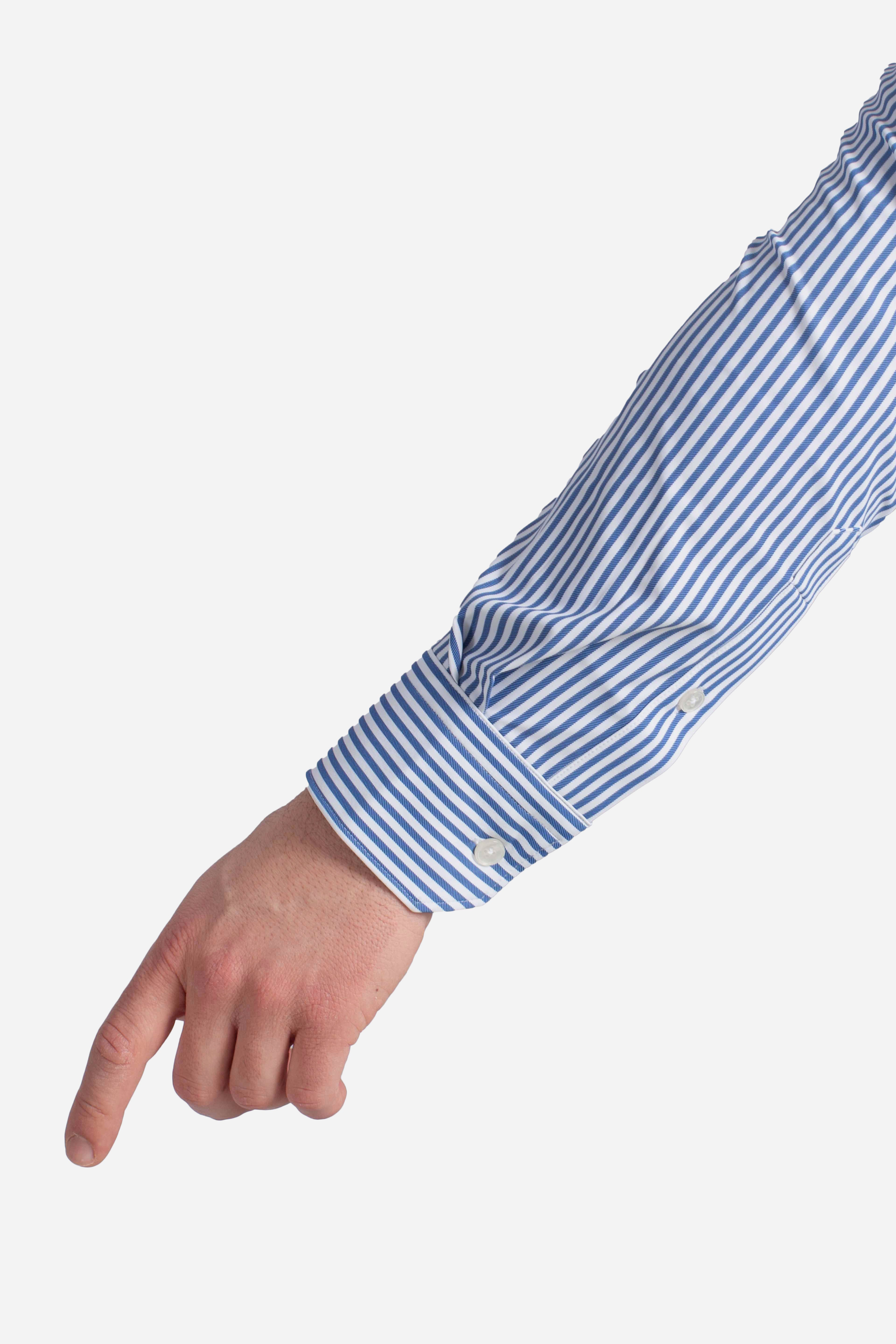 Camicia tecnica a righe jeans