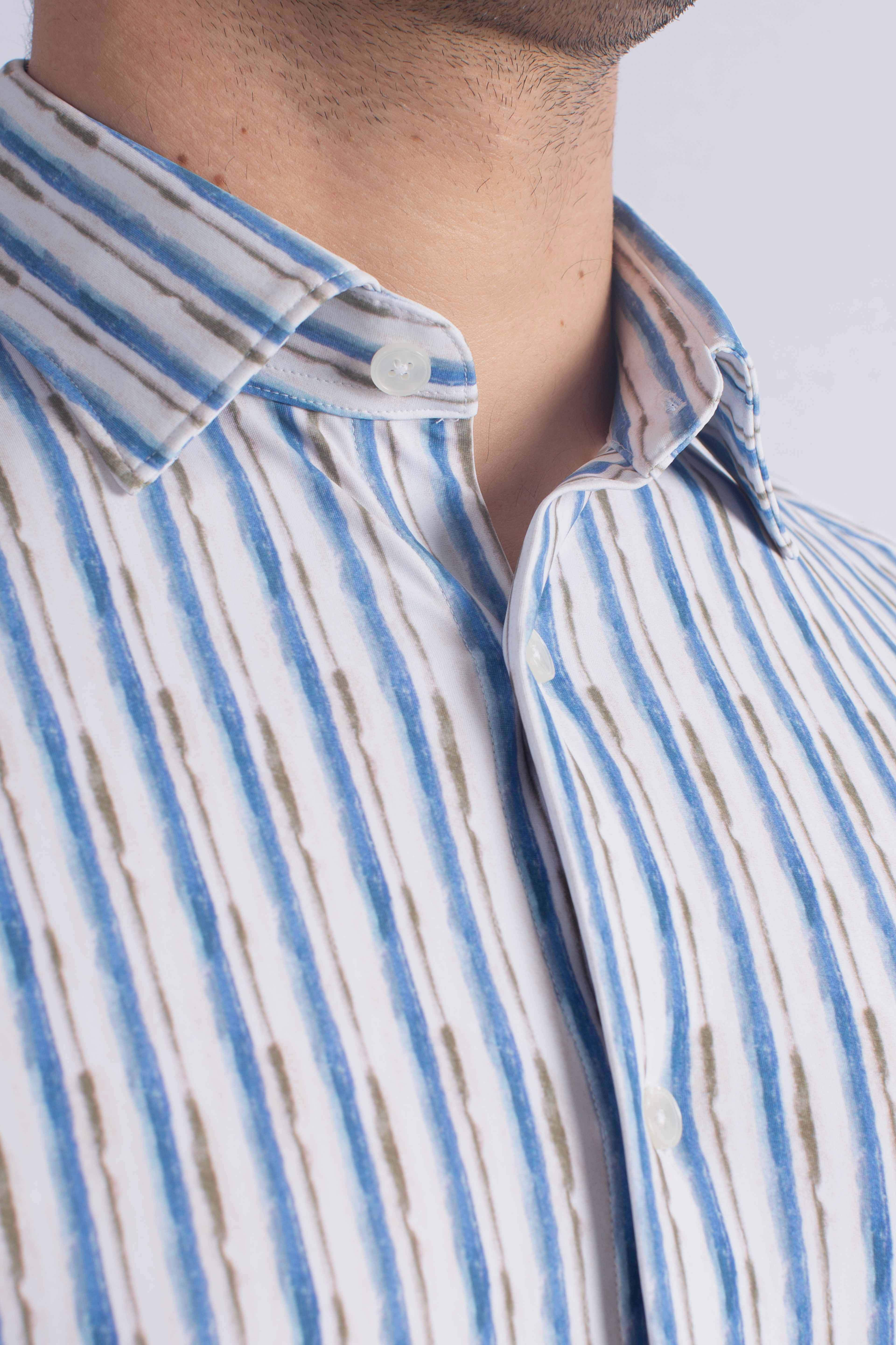 Camicia tecnica Capri a righe blue