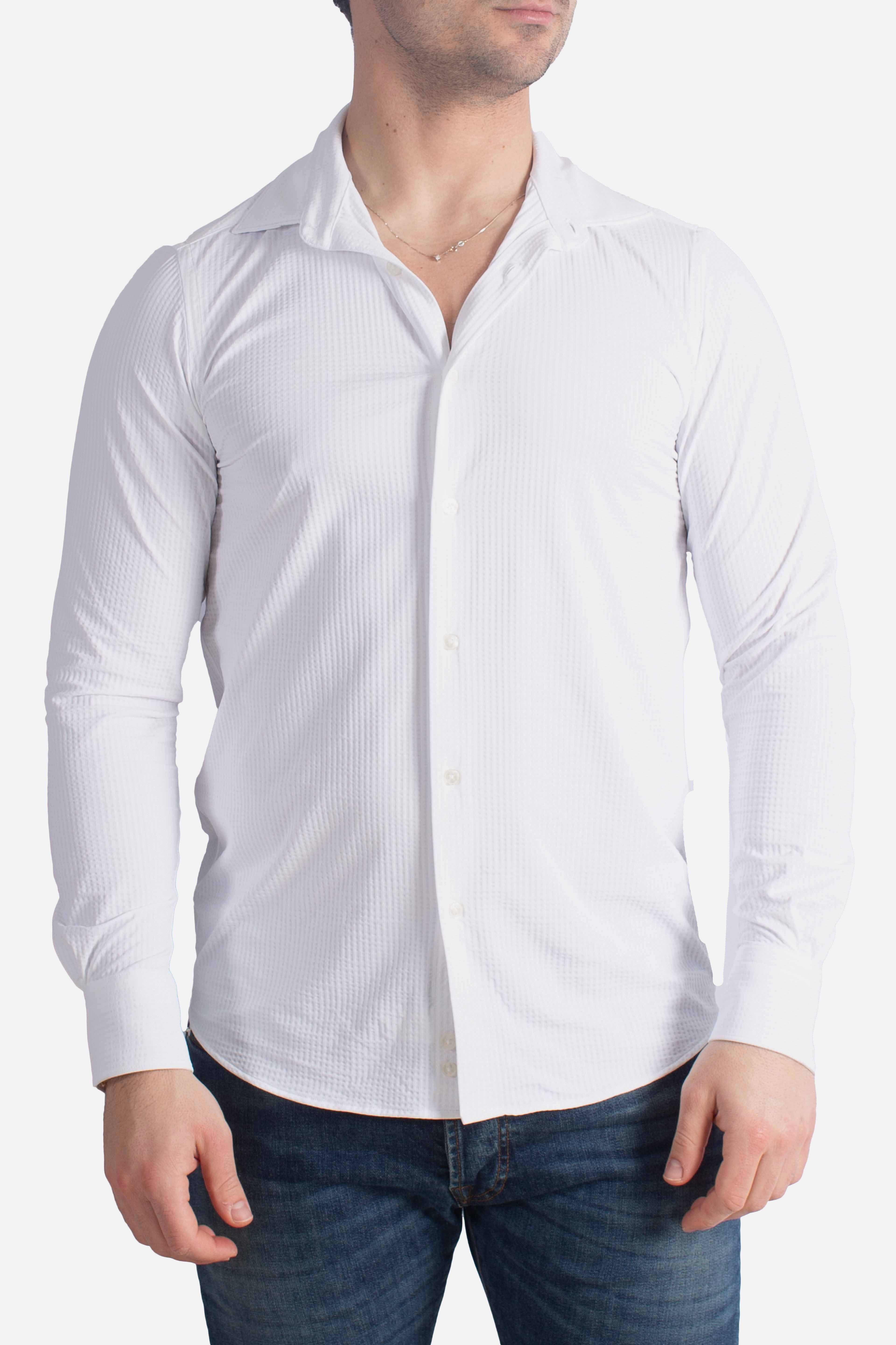 Camicia tecnica seersucker white