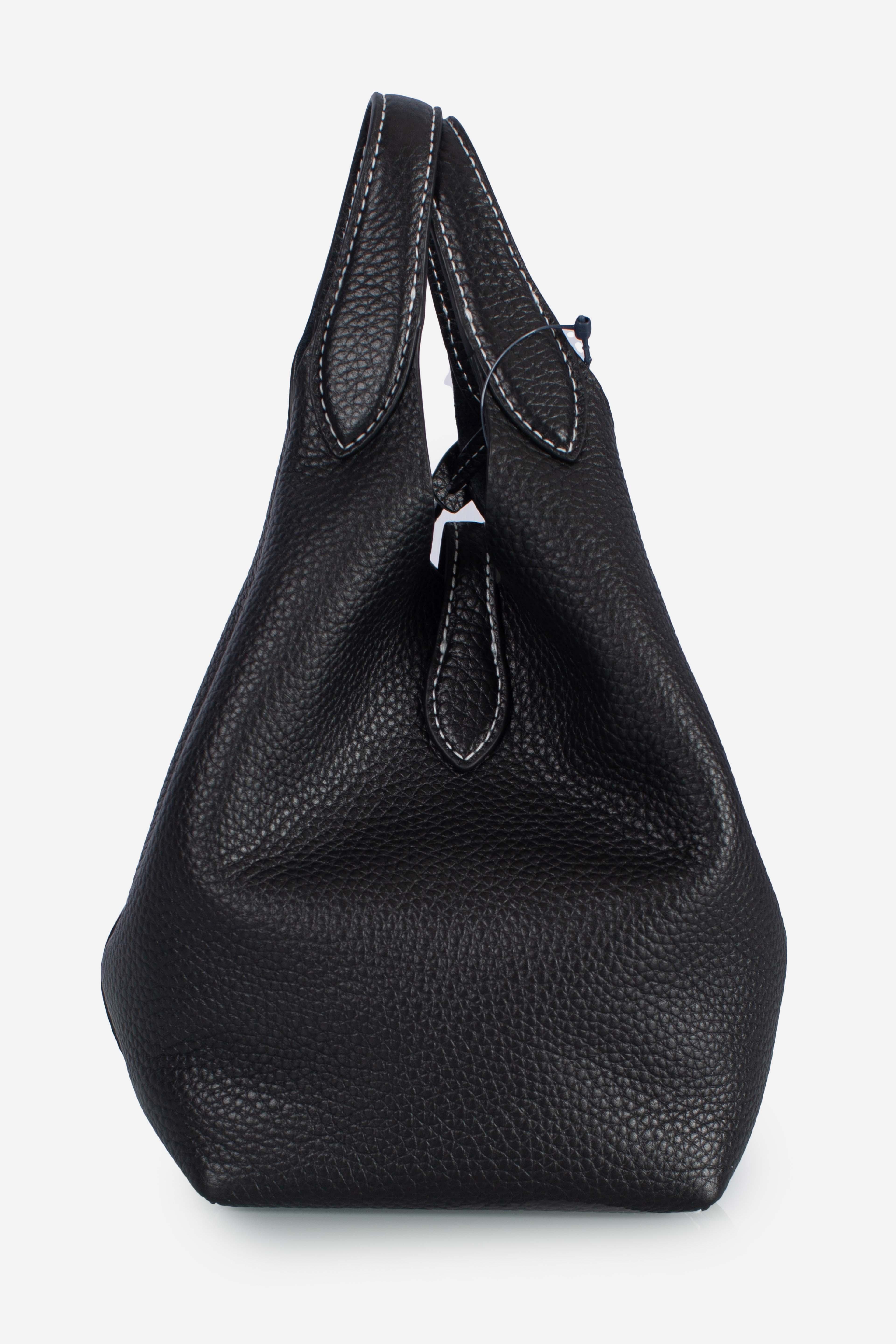 Borsa Tote Polo Play piccola in pelle black