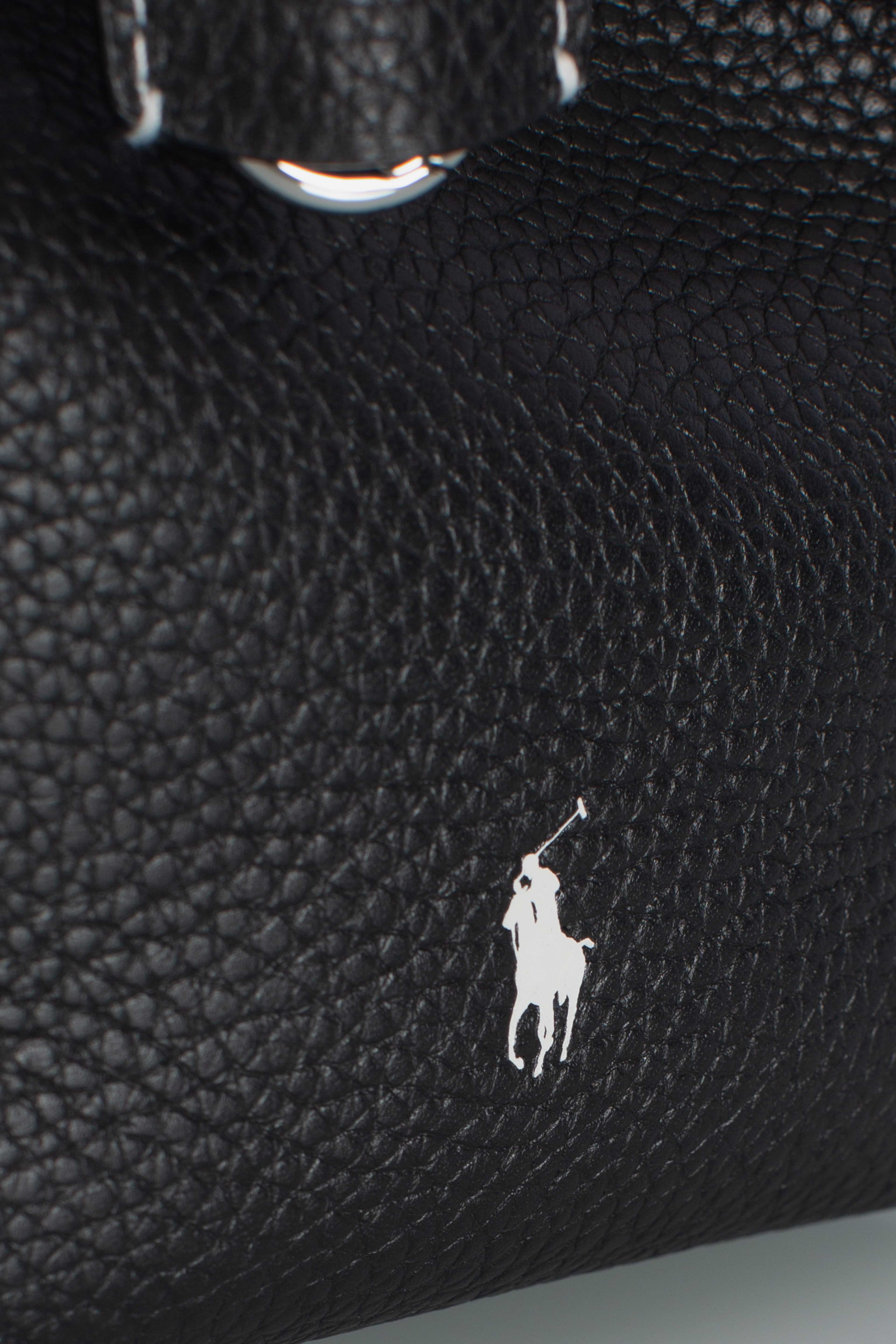 Borsa Tote Polo Play piccola in pelle black