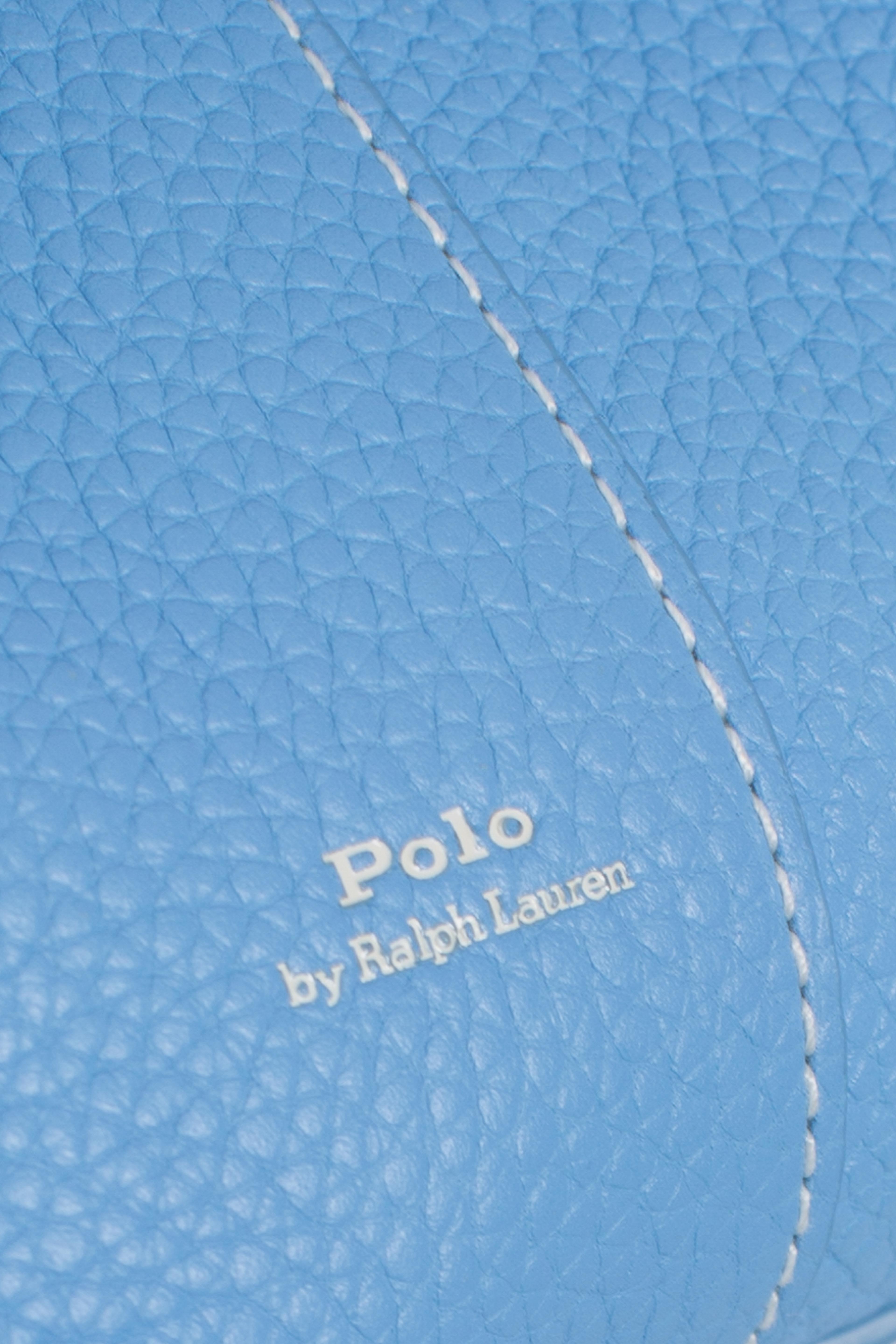 Borsa Tote Polo Play piccola in pelle blue