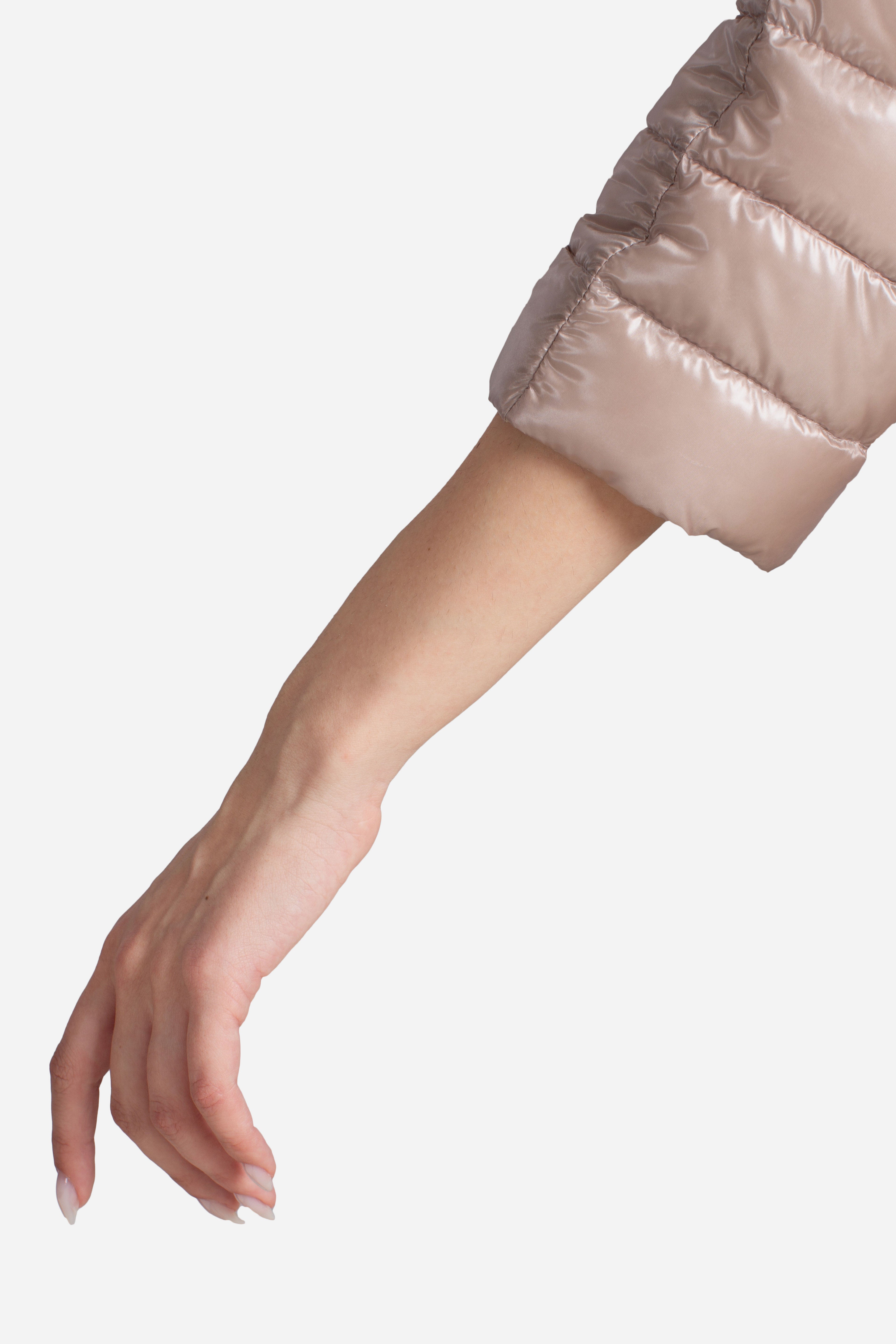 Piumino giacca donna rosa chiaro chantilly reversibile