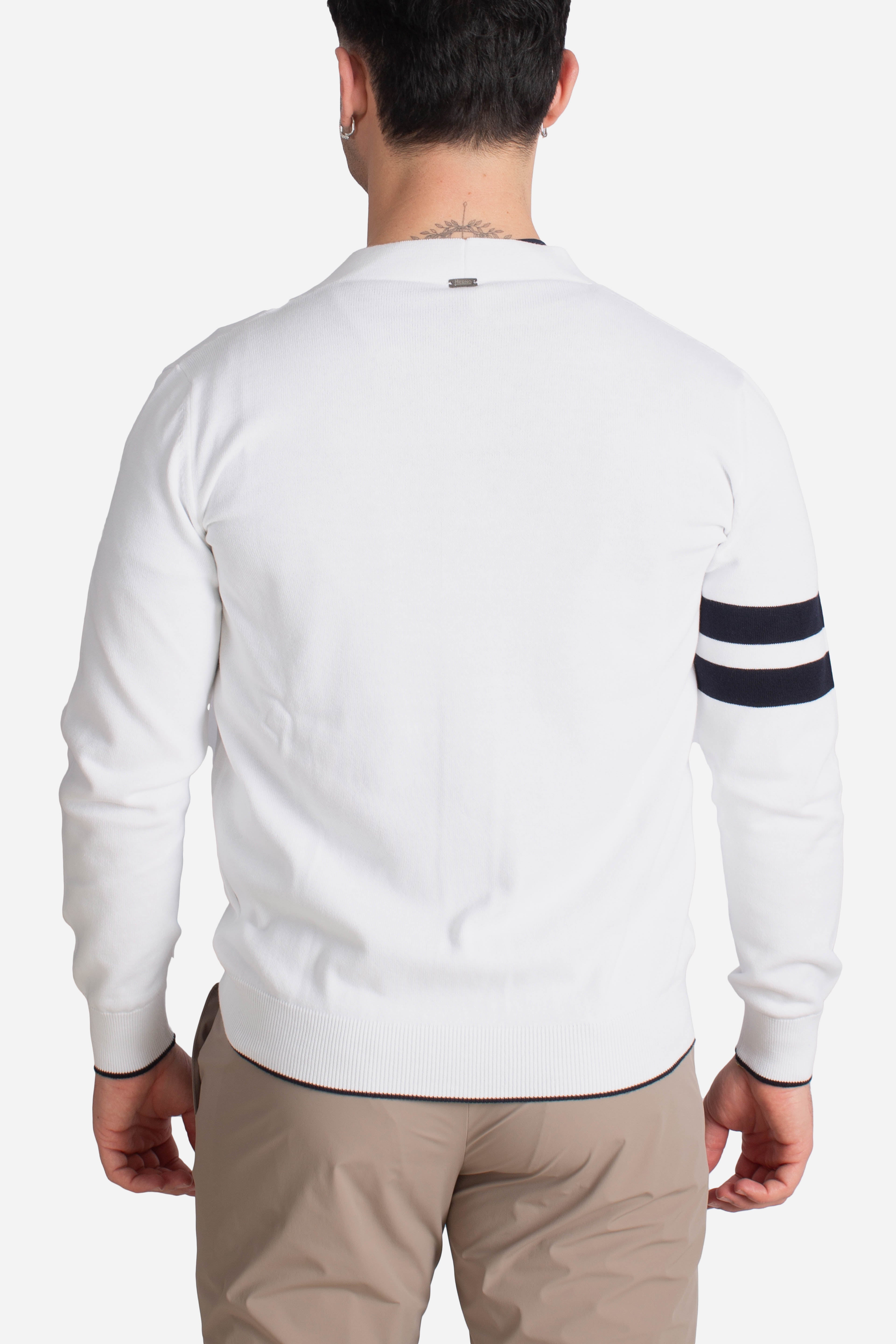 Cardigan in H' logo cotton white