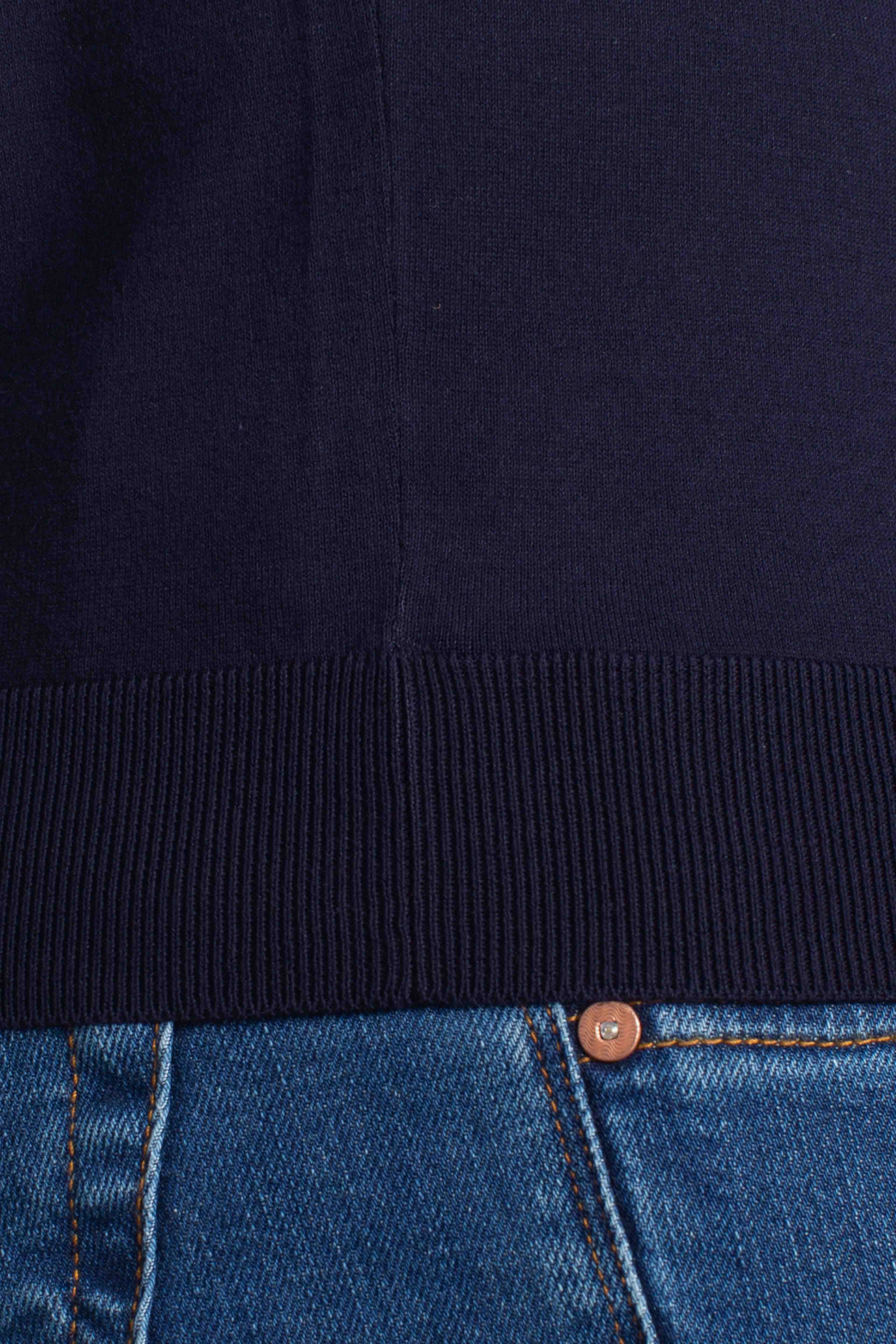 Maglia girocollo in cotone extra-fine blu