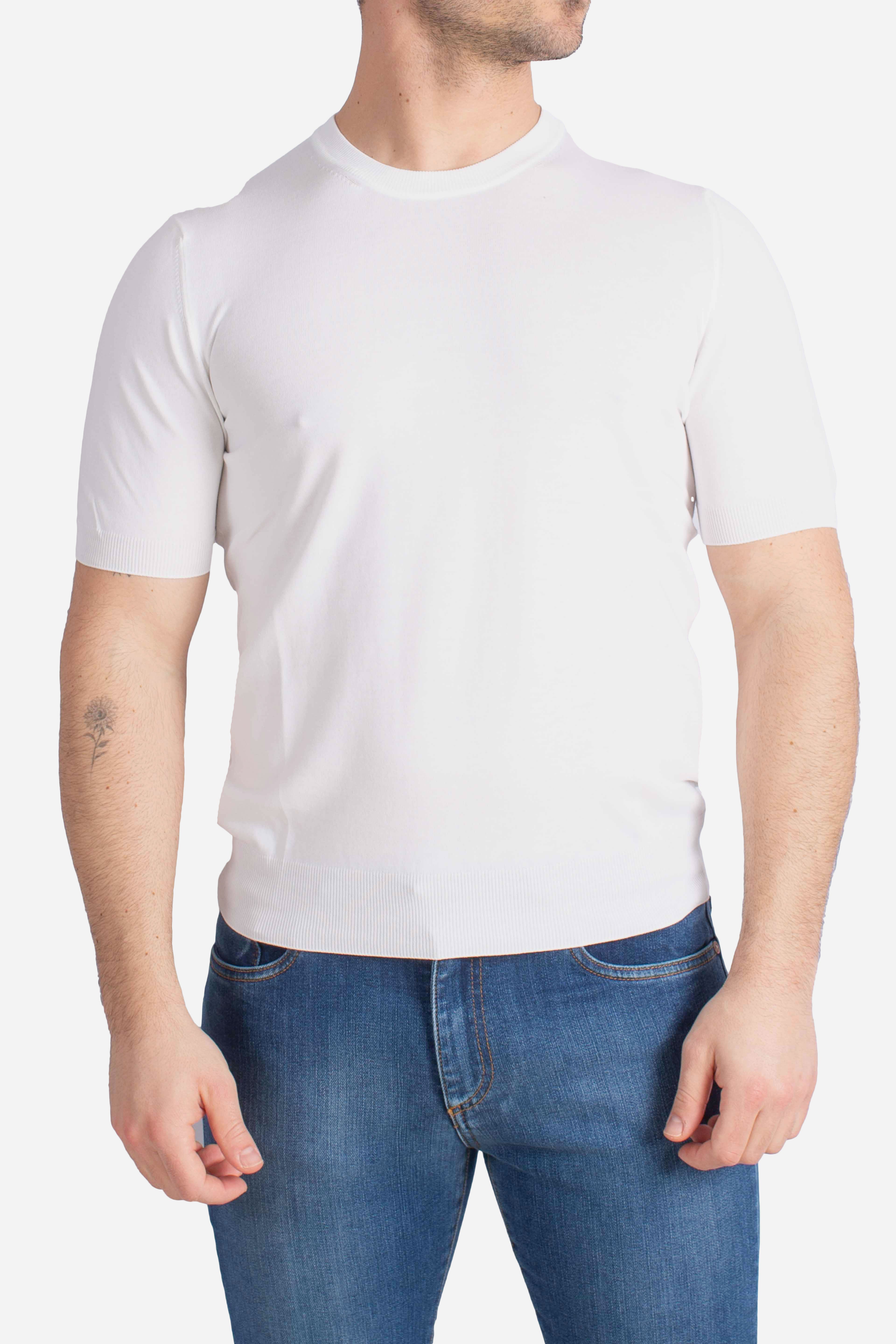 Maglia girocollo vintage organic cotton bianca