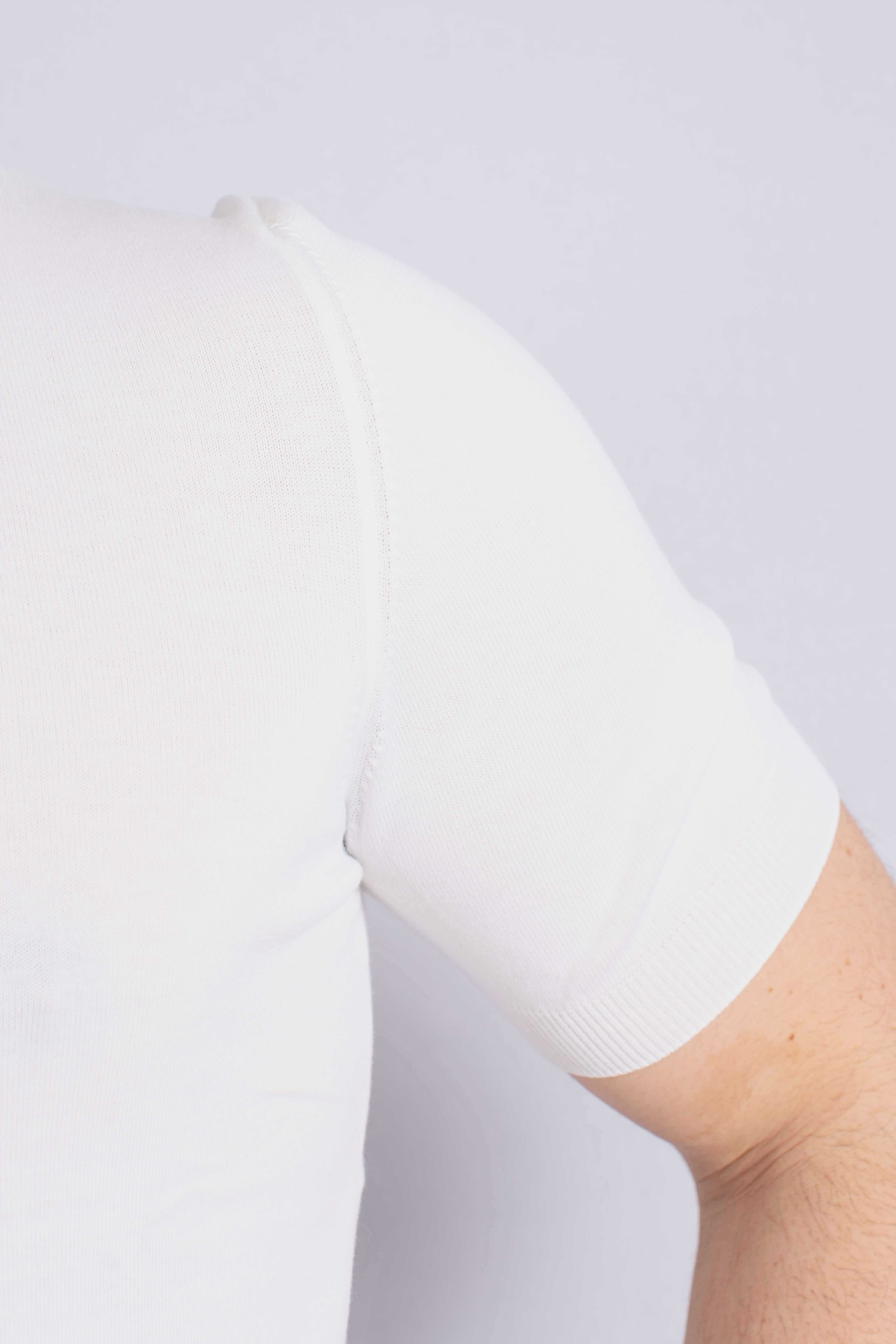 Maglia girocollo vintage organic cotton bianca