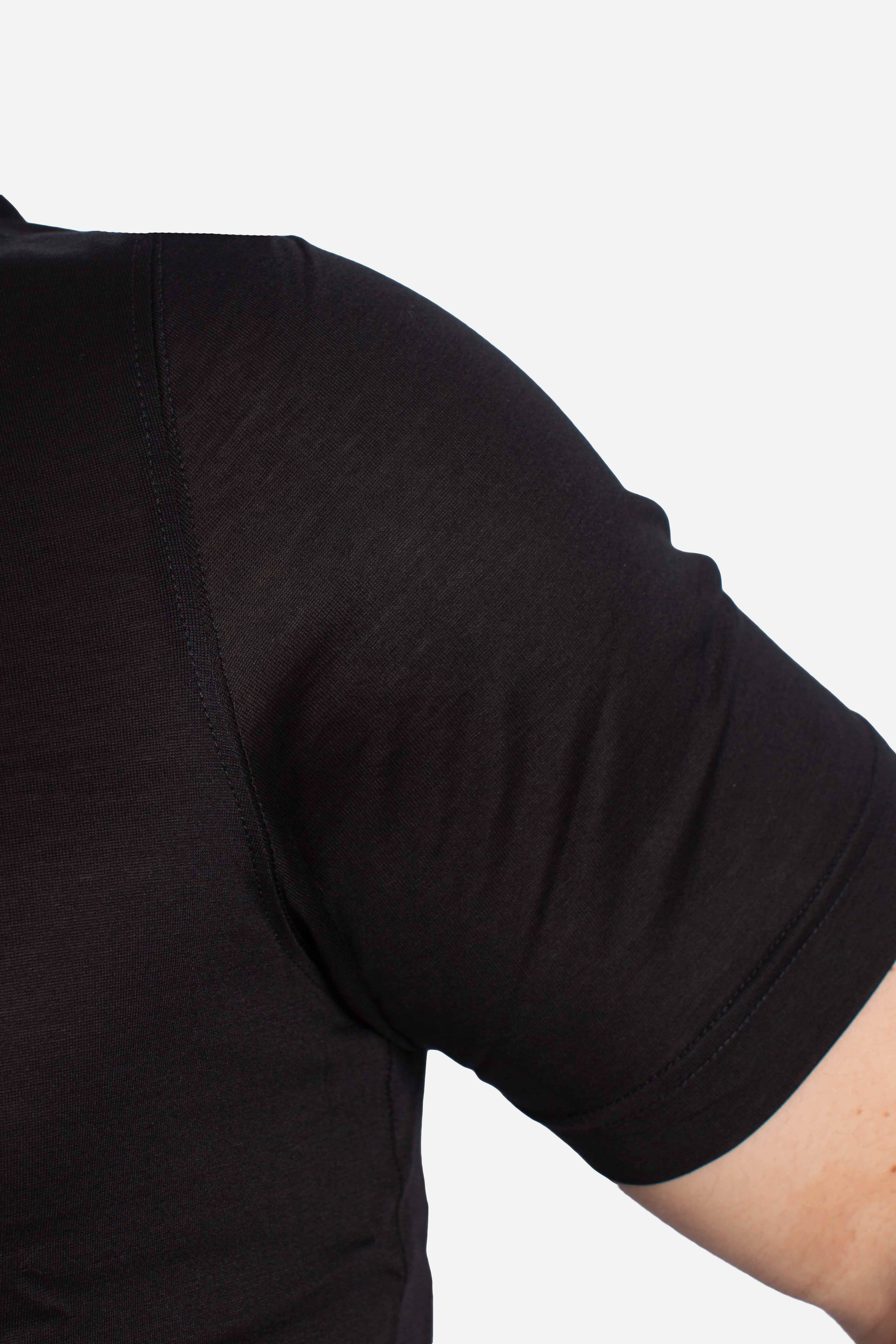 T-shirt in filo di scozia nero