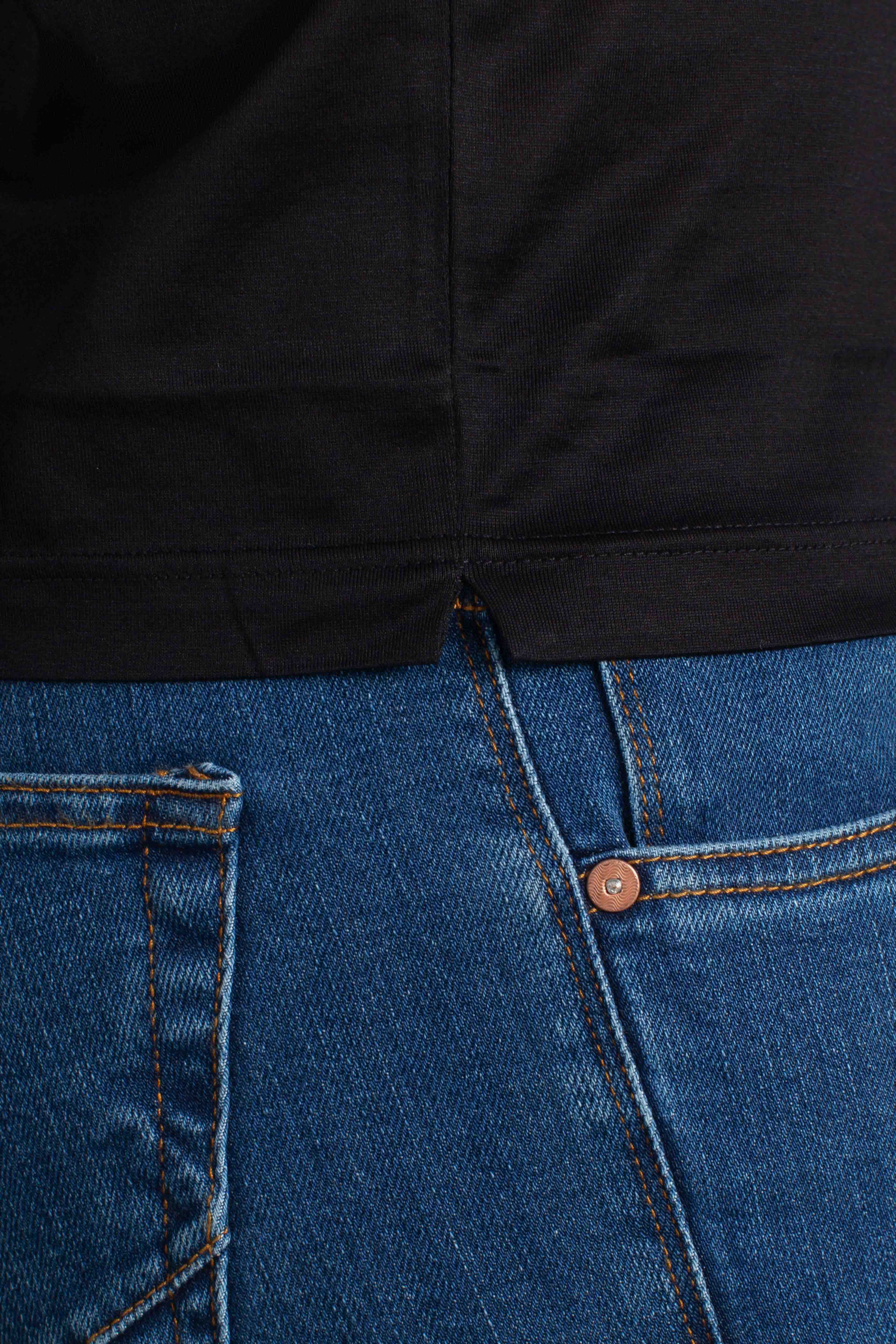 T-shirt in filo di scozia nero