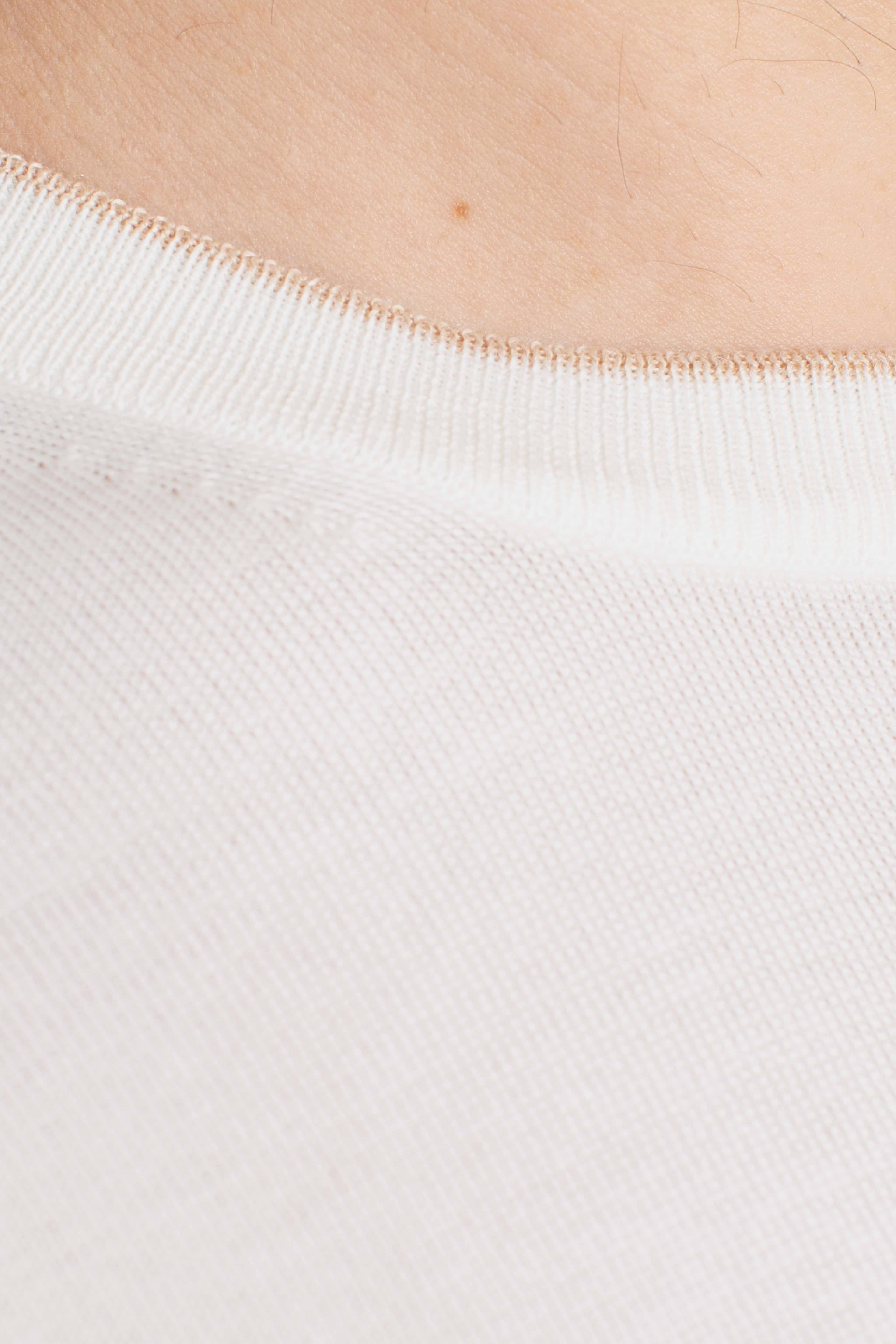 Maglia girocollo in seta e cotone bianco