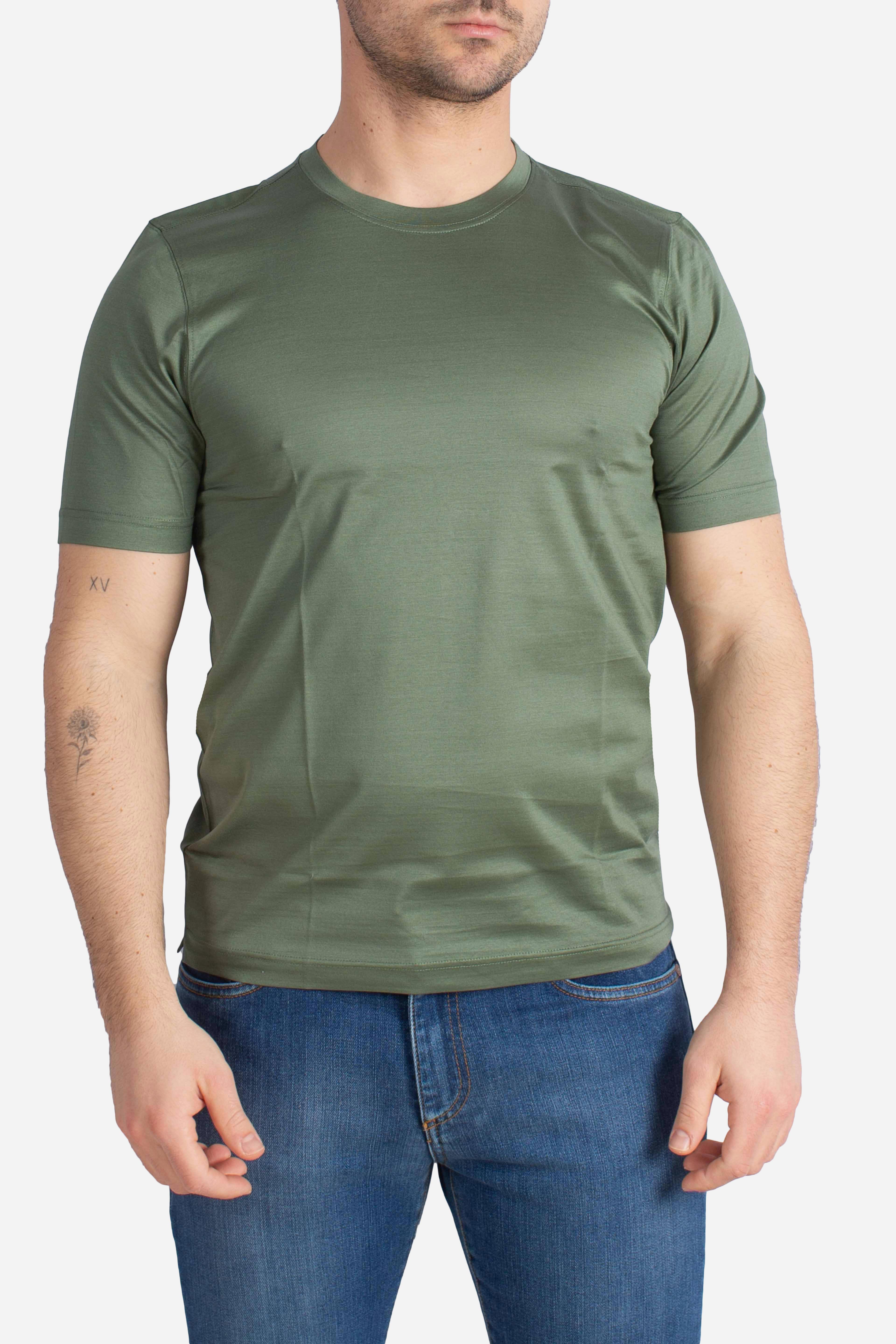 T-shirt in filo di scozia verde