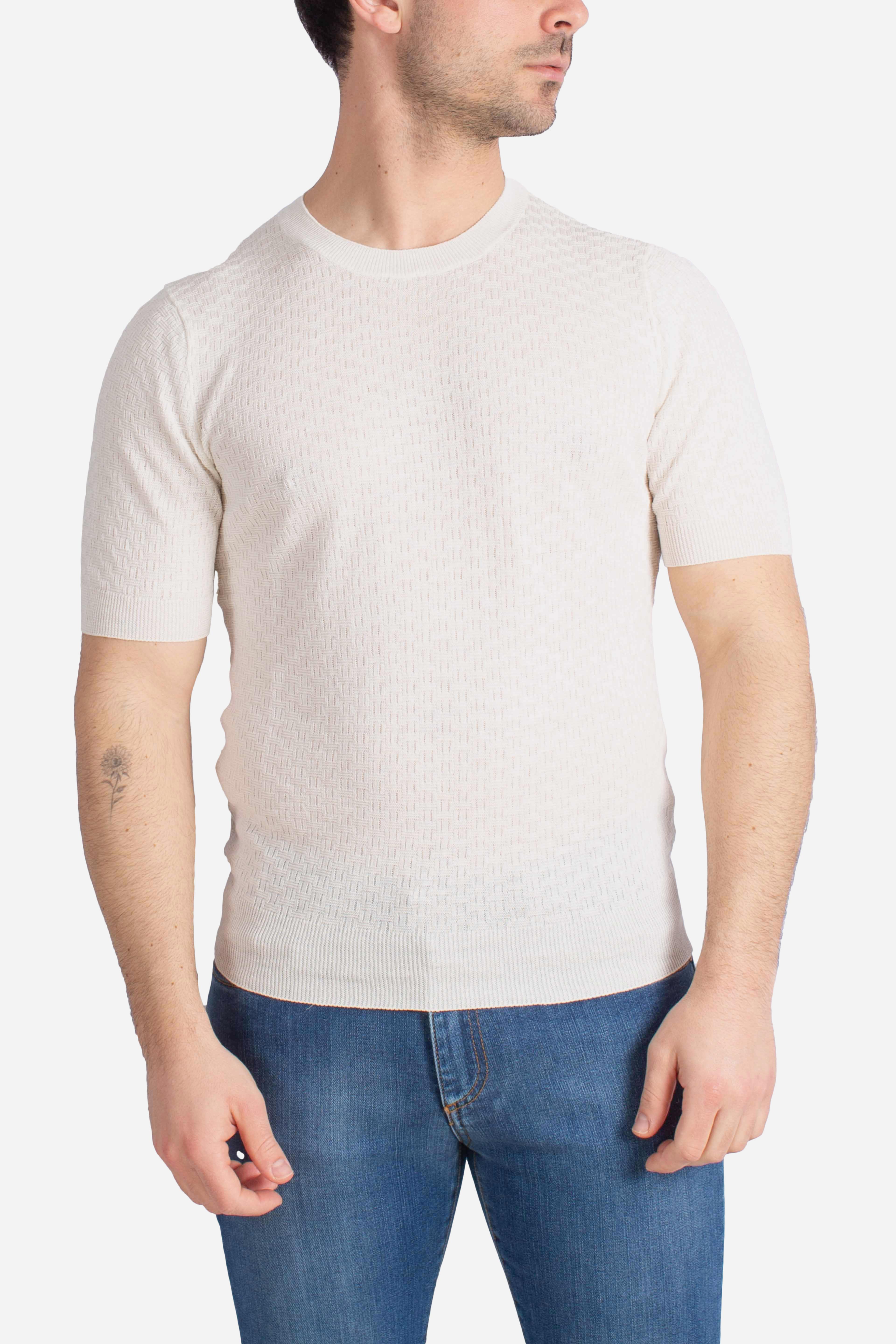 Maglia a trama testurizzata bianca