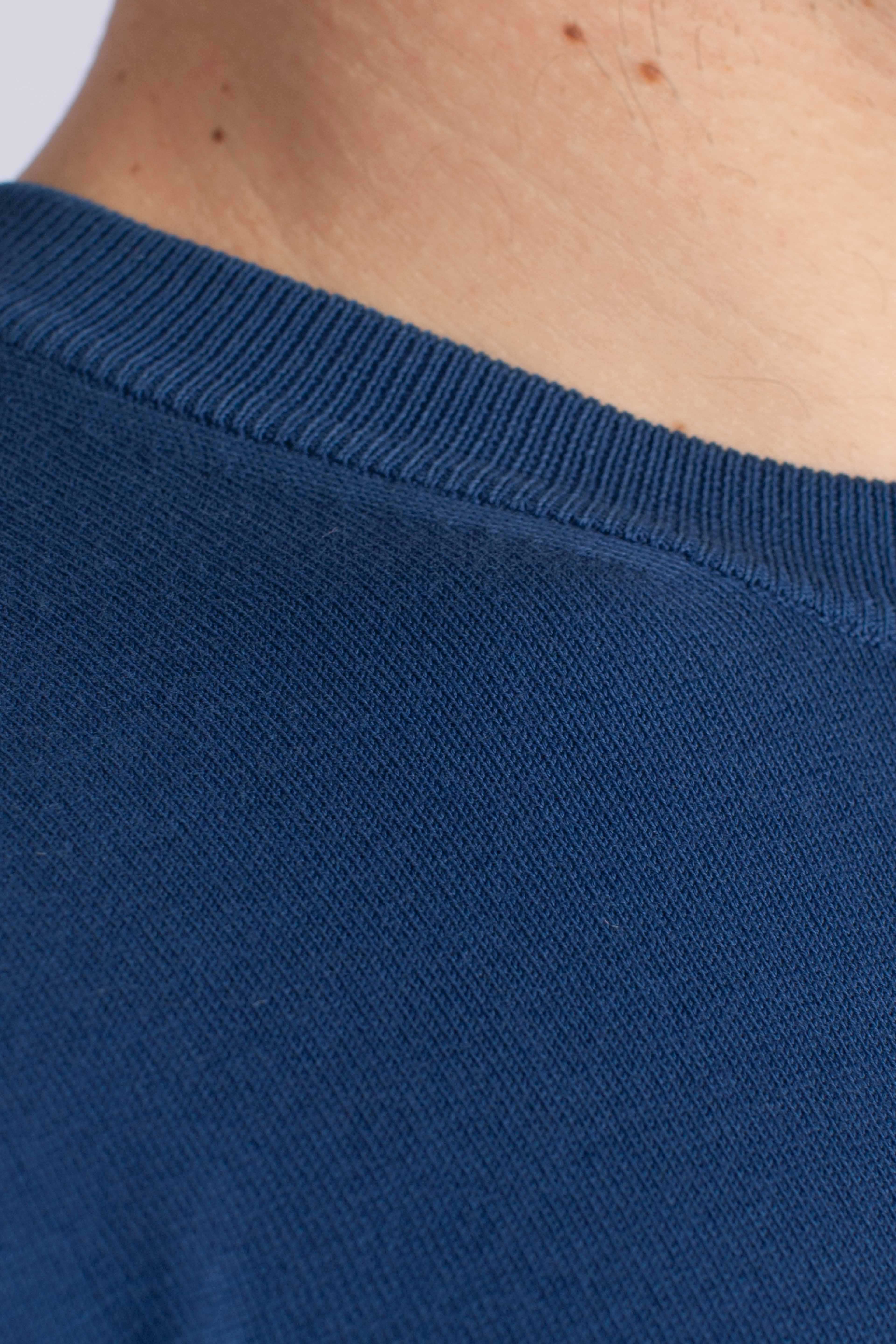 Maglia girocollo vintage organic cotton blu royal
