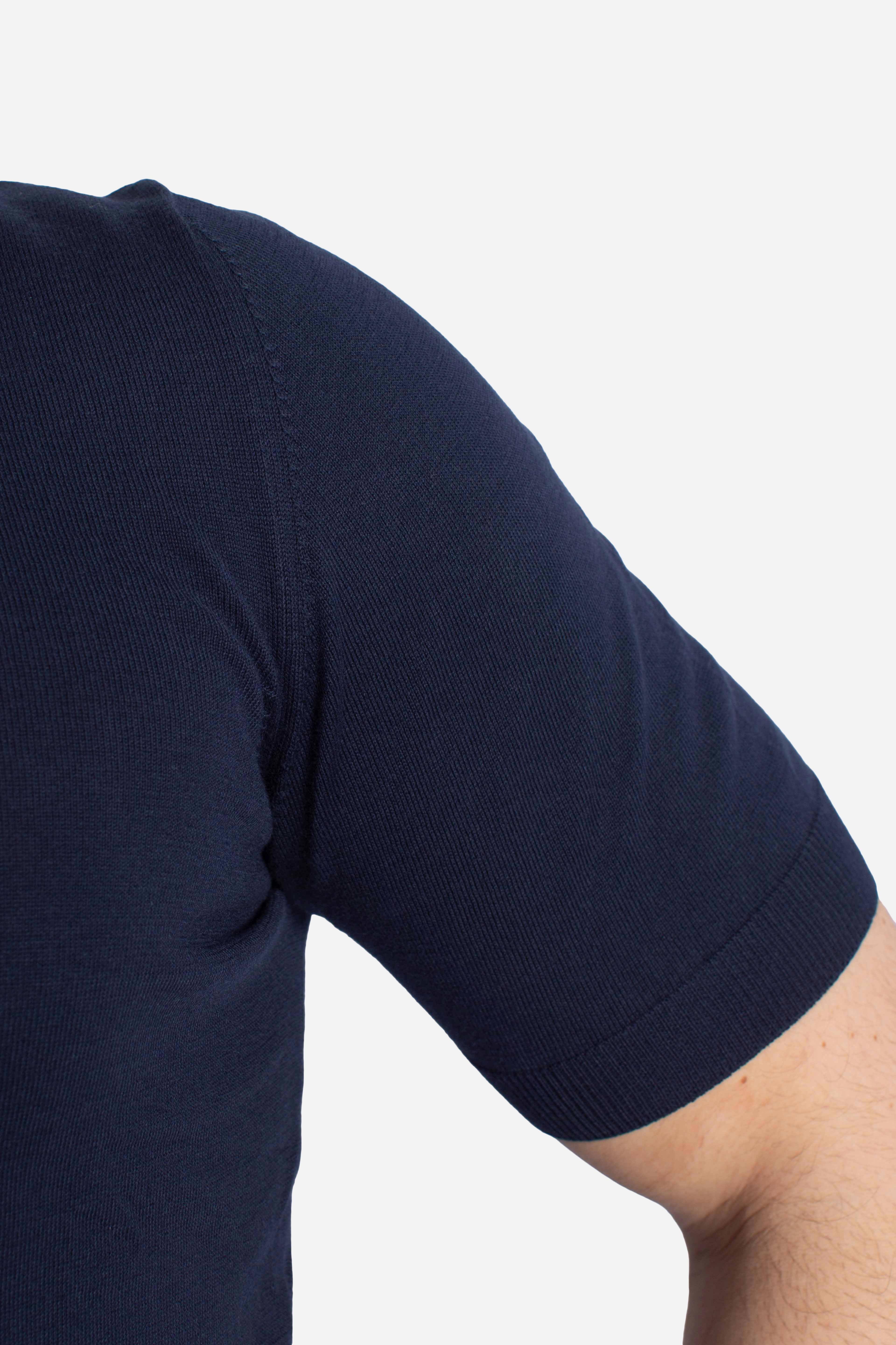 Maglia girocollo vintage organic cotton blu