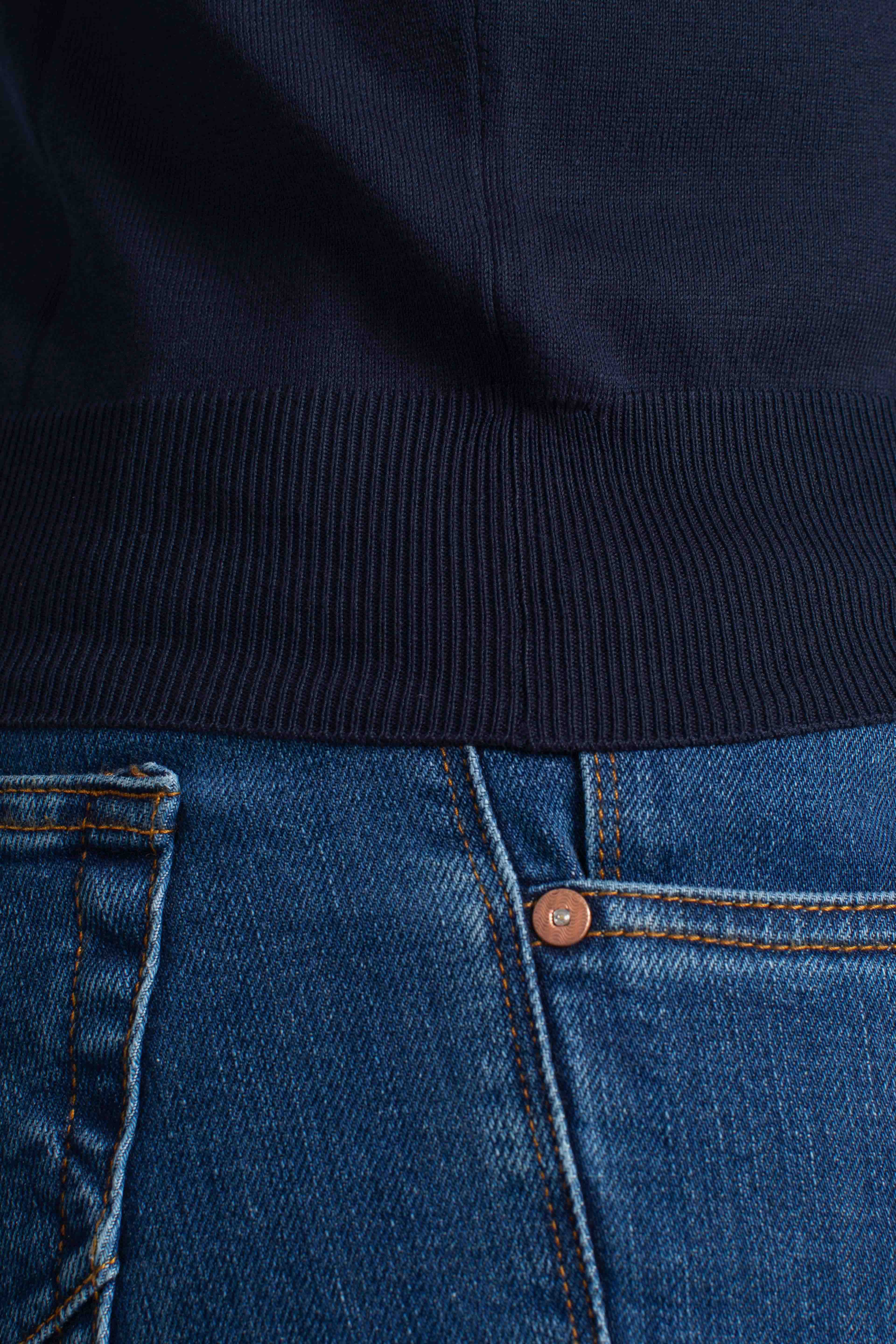 Maglia girocollo vintage organic cotton blu