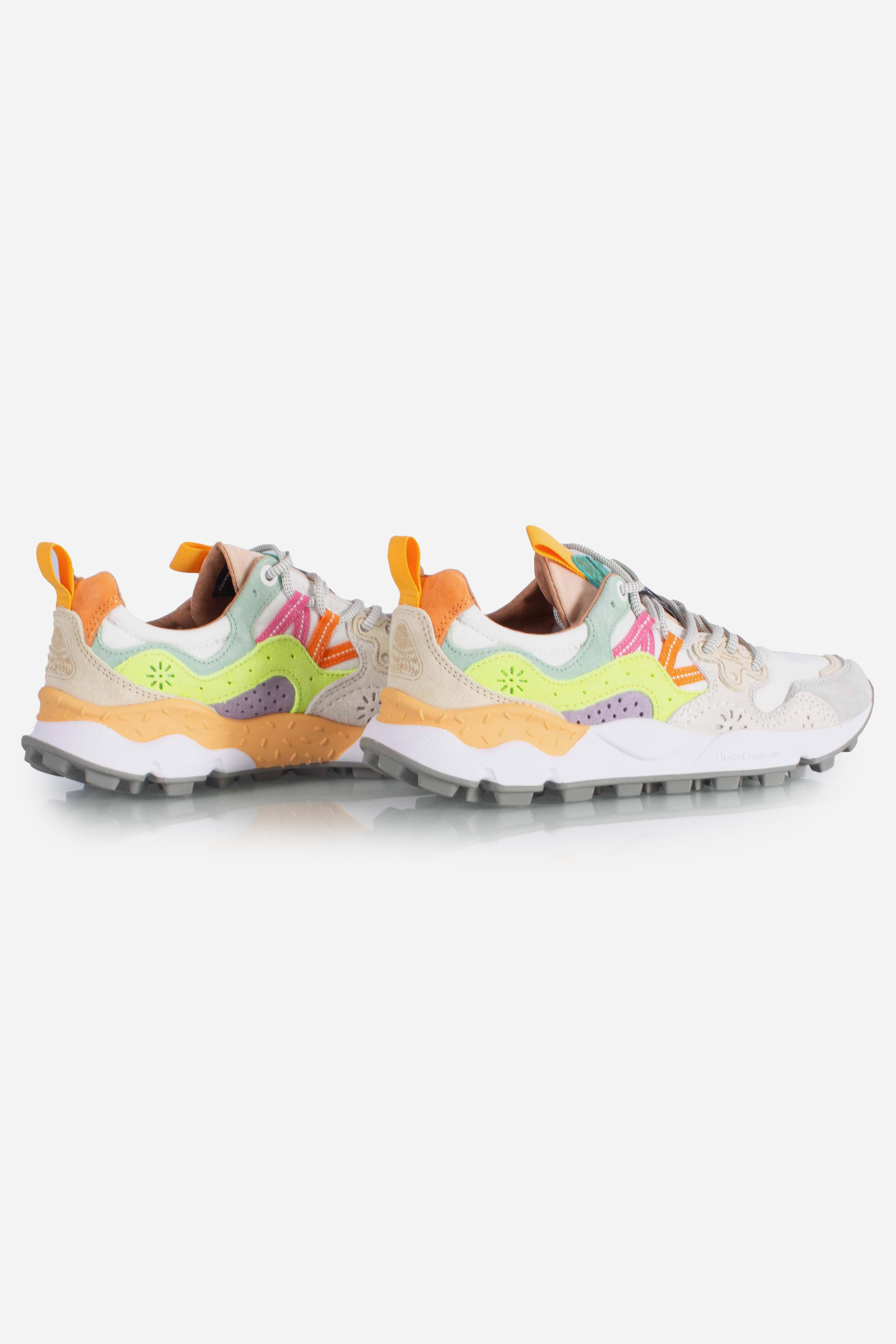 Sneakers Yamano 3 woman white yellow fluo light green