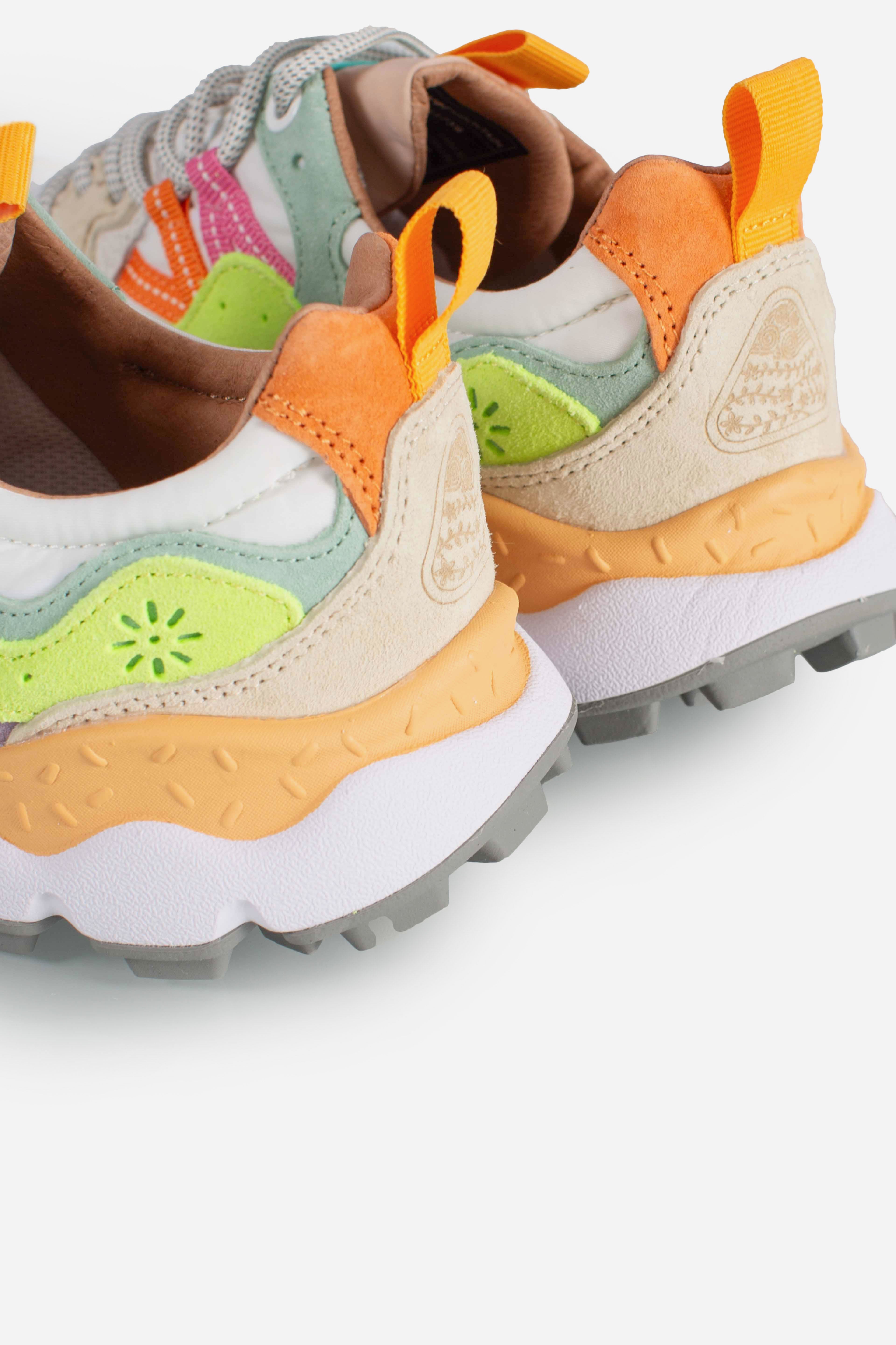 Sneakers Yamano 3 woman white yellow fluo light green