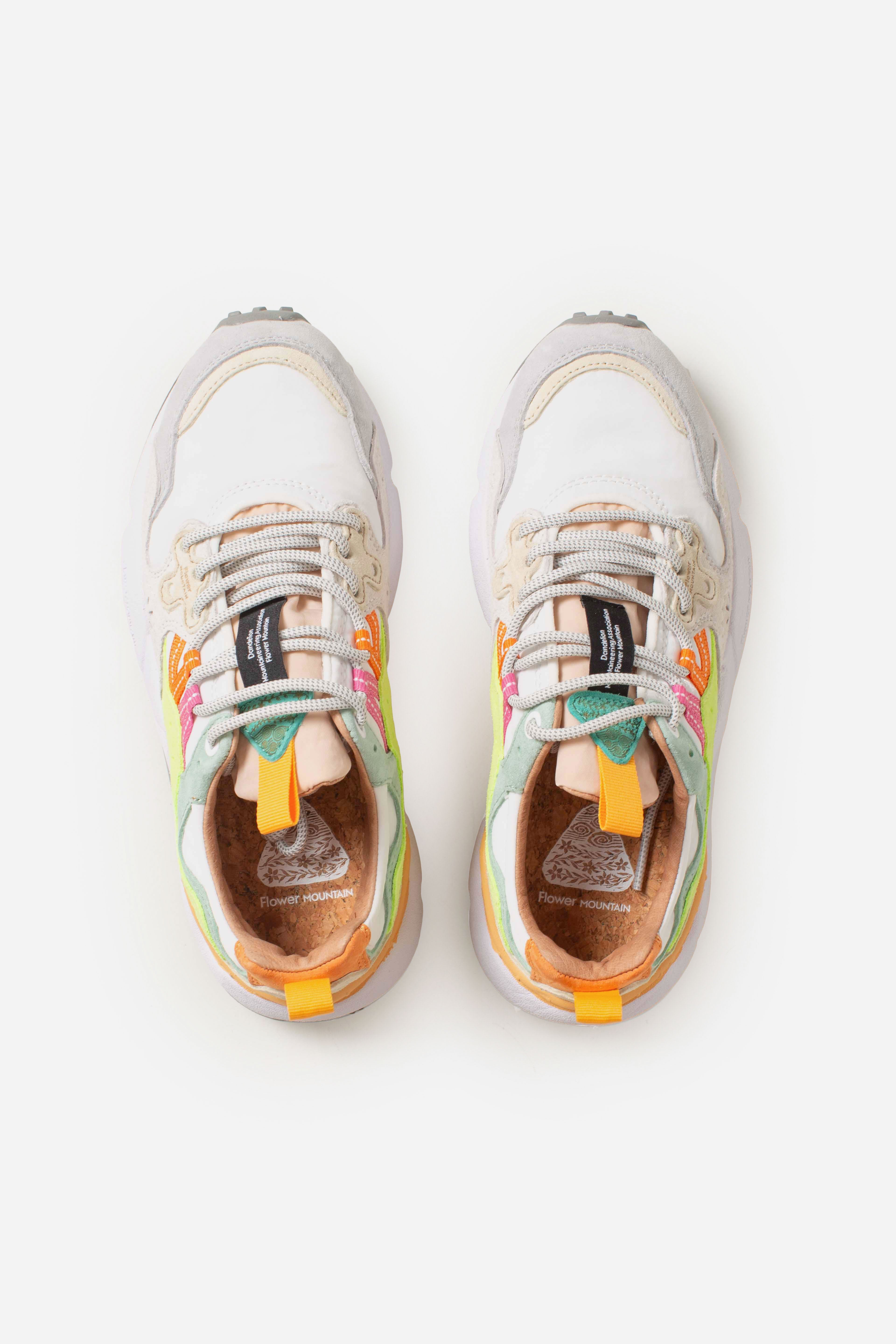 Sneakers Yamano 3 woman white yellow fluo light green
