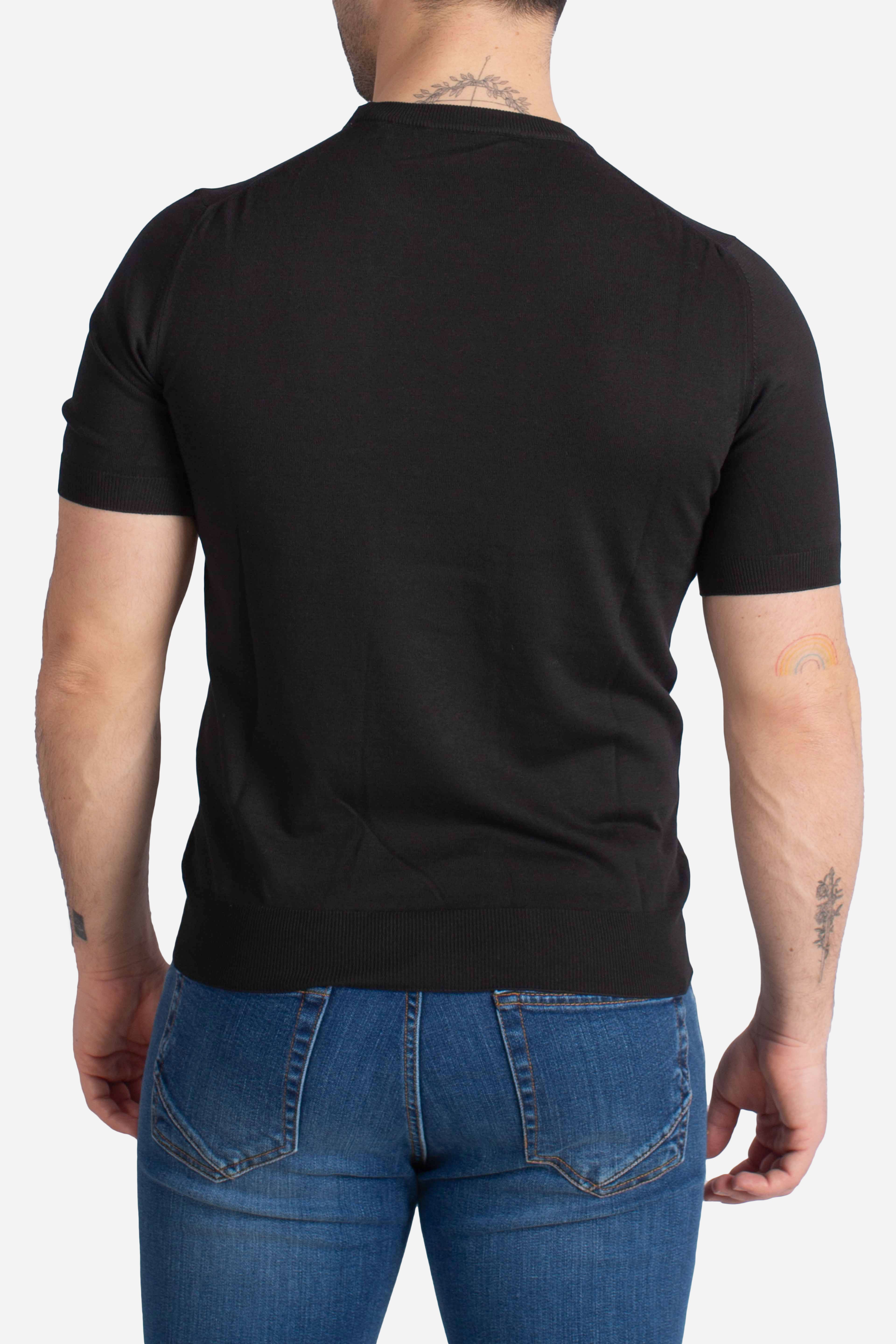 Maglia girocollo vintage organic cotton nero
