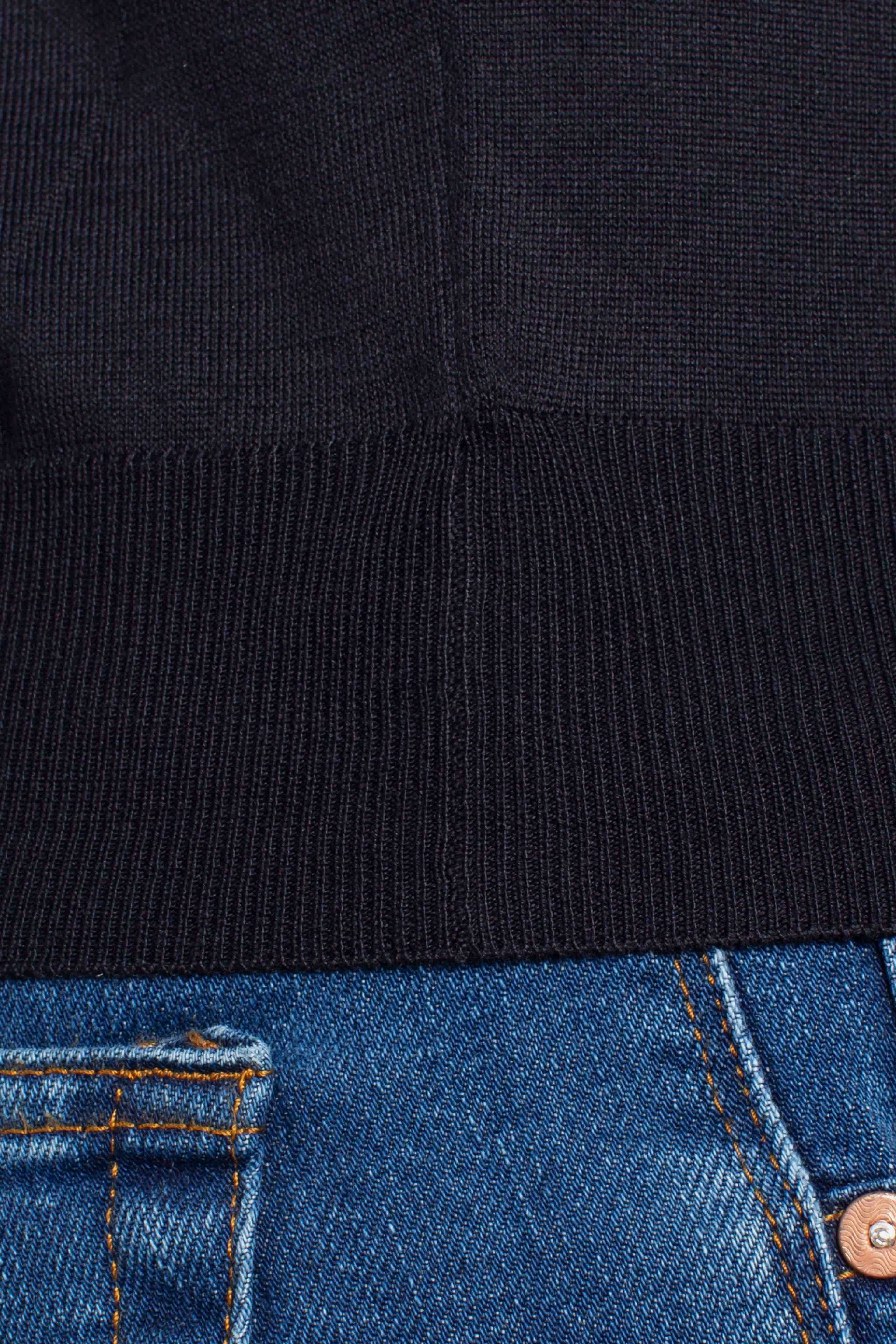 Maglia girocollo in seta e cotone blu