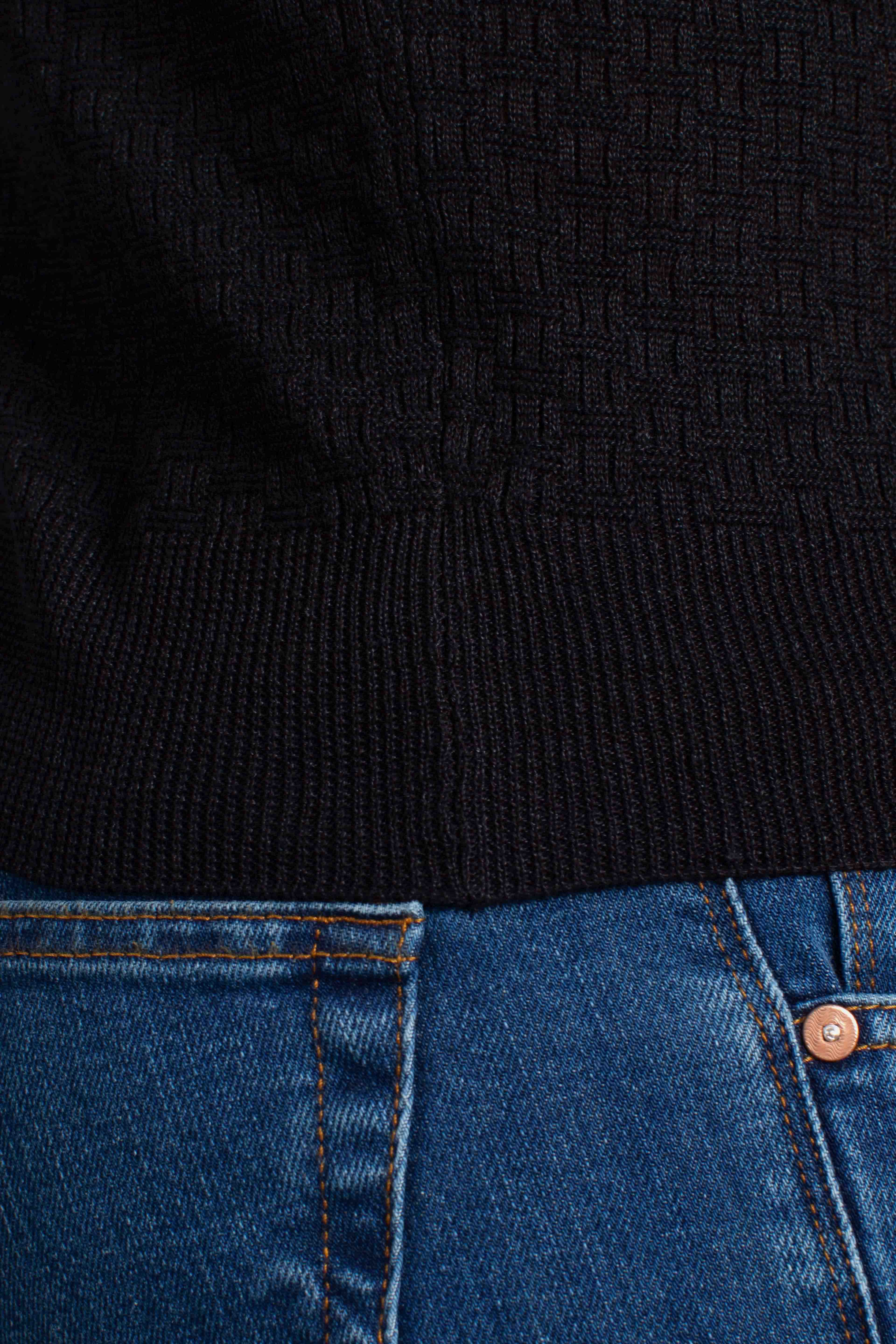 Maglia t-shirt a trama testurizzata nero