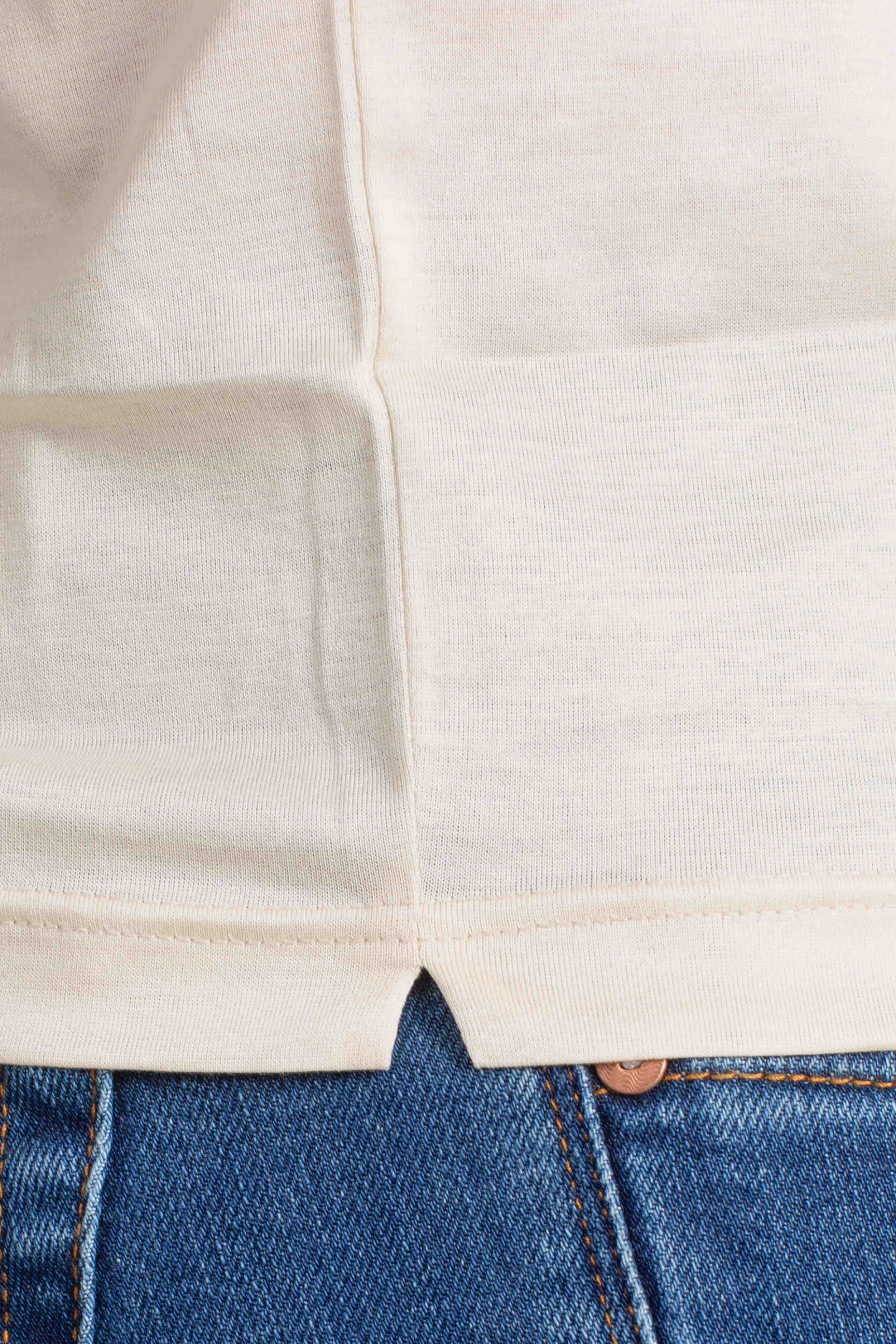 T-shirt in filo di scozia beige natural