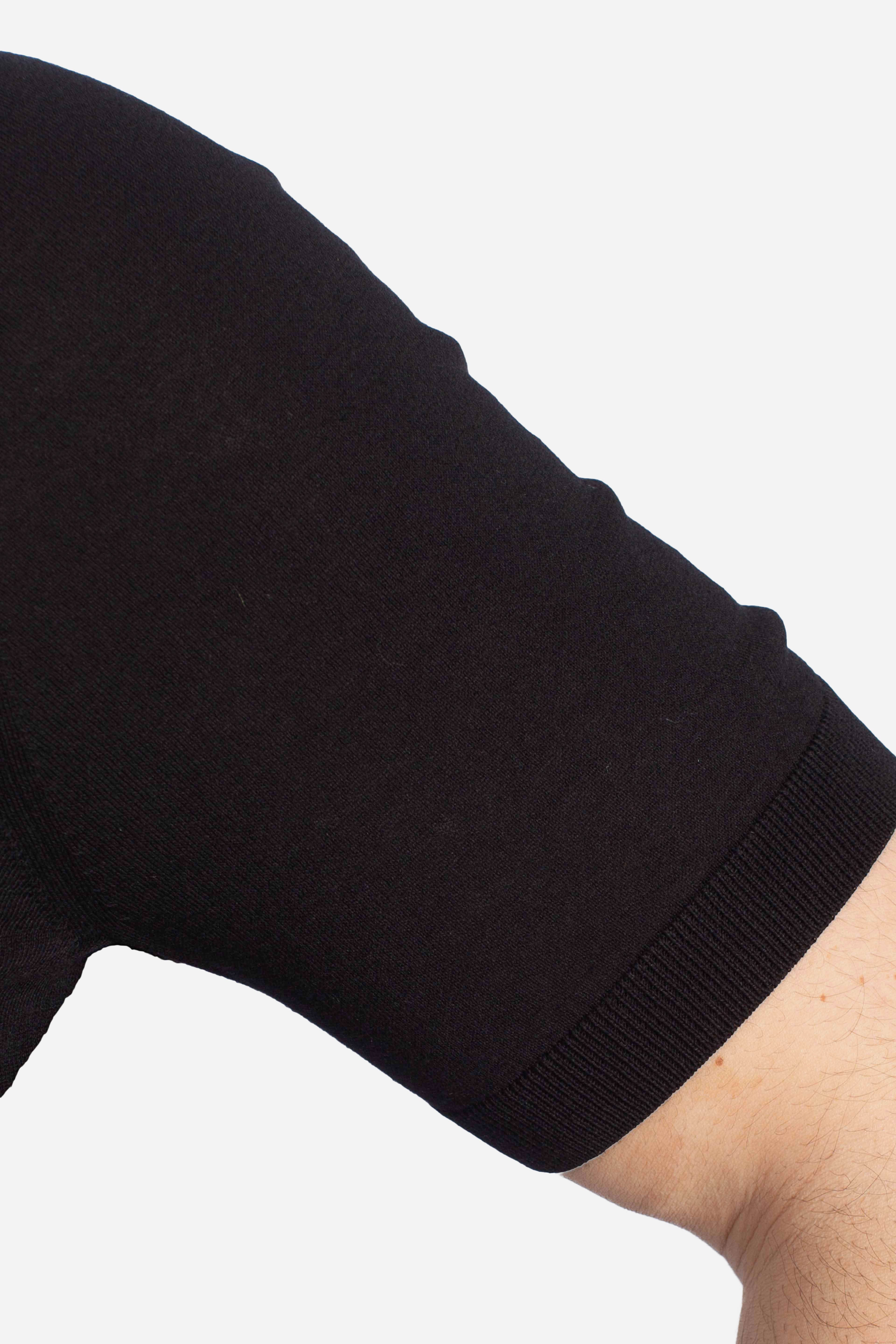 Maglia girocollo in cotone extra-fine nero