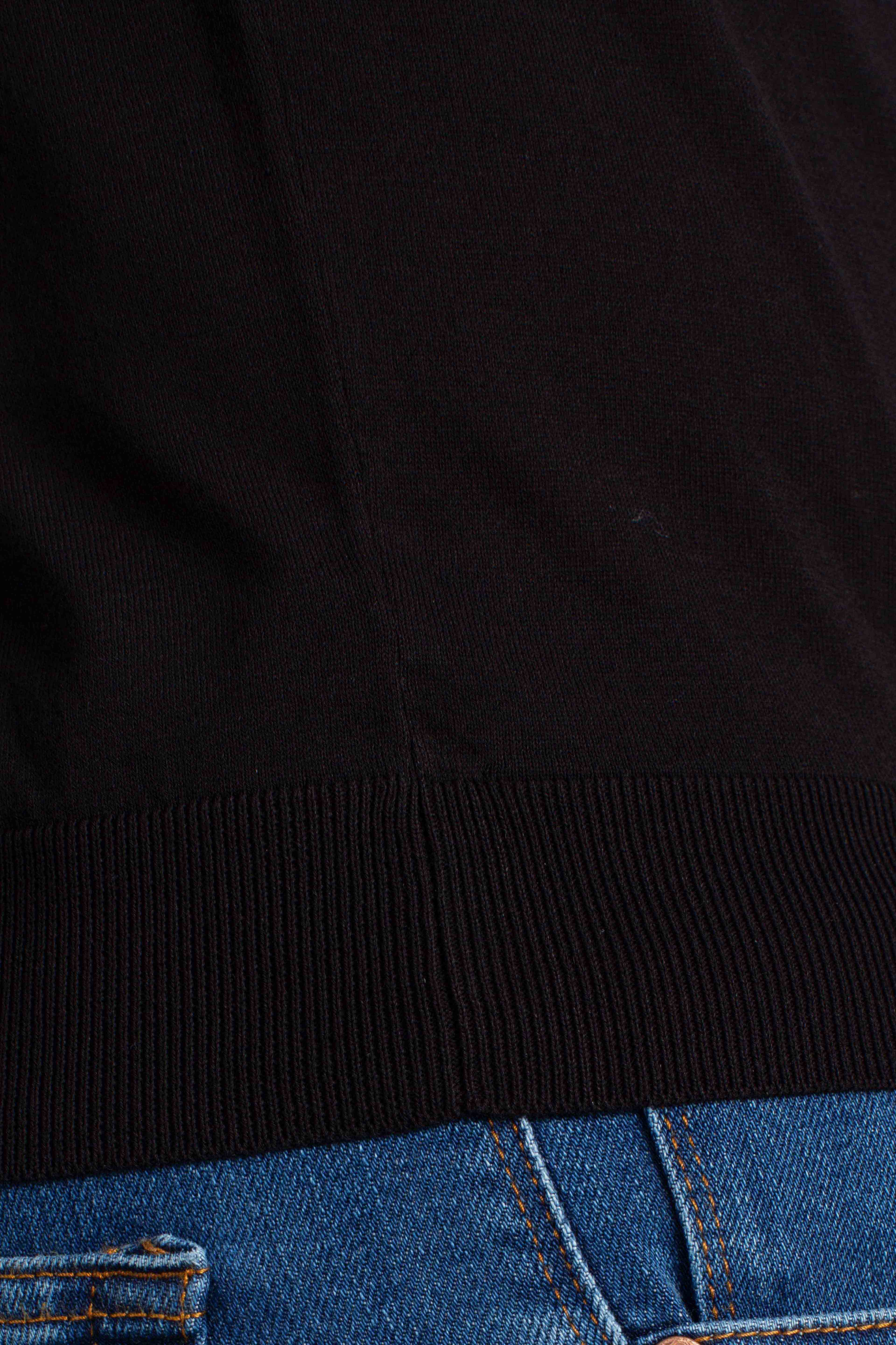 Maglia girocollo in cotone extra-fine nero