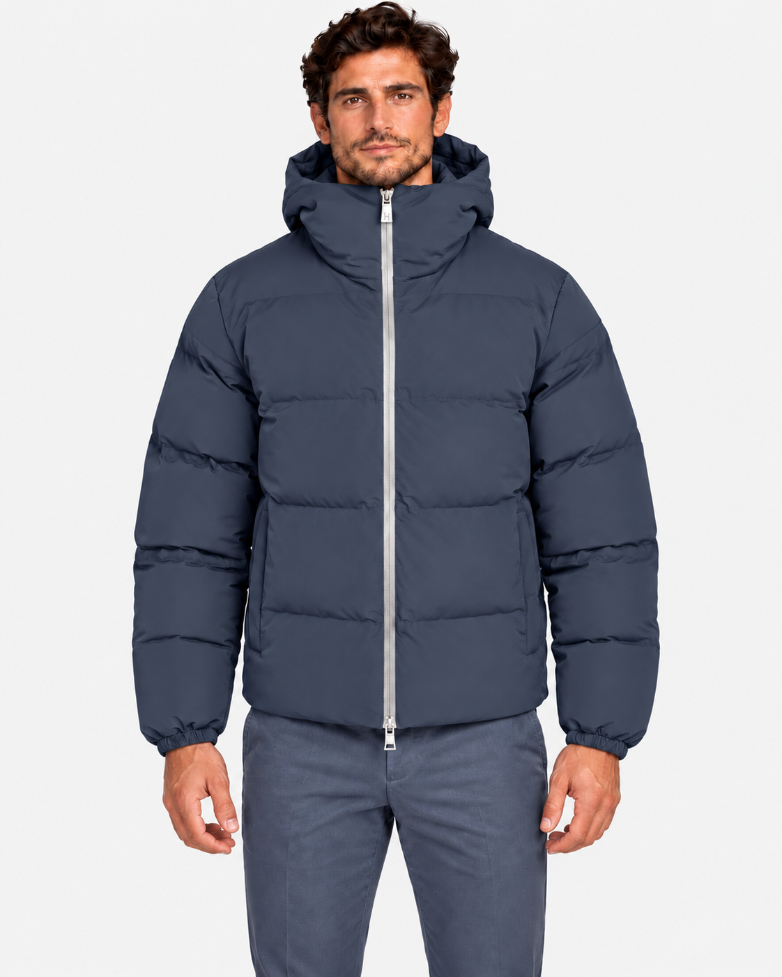 Herno Giacca uomo New Impact blu con cappuccio