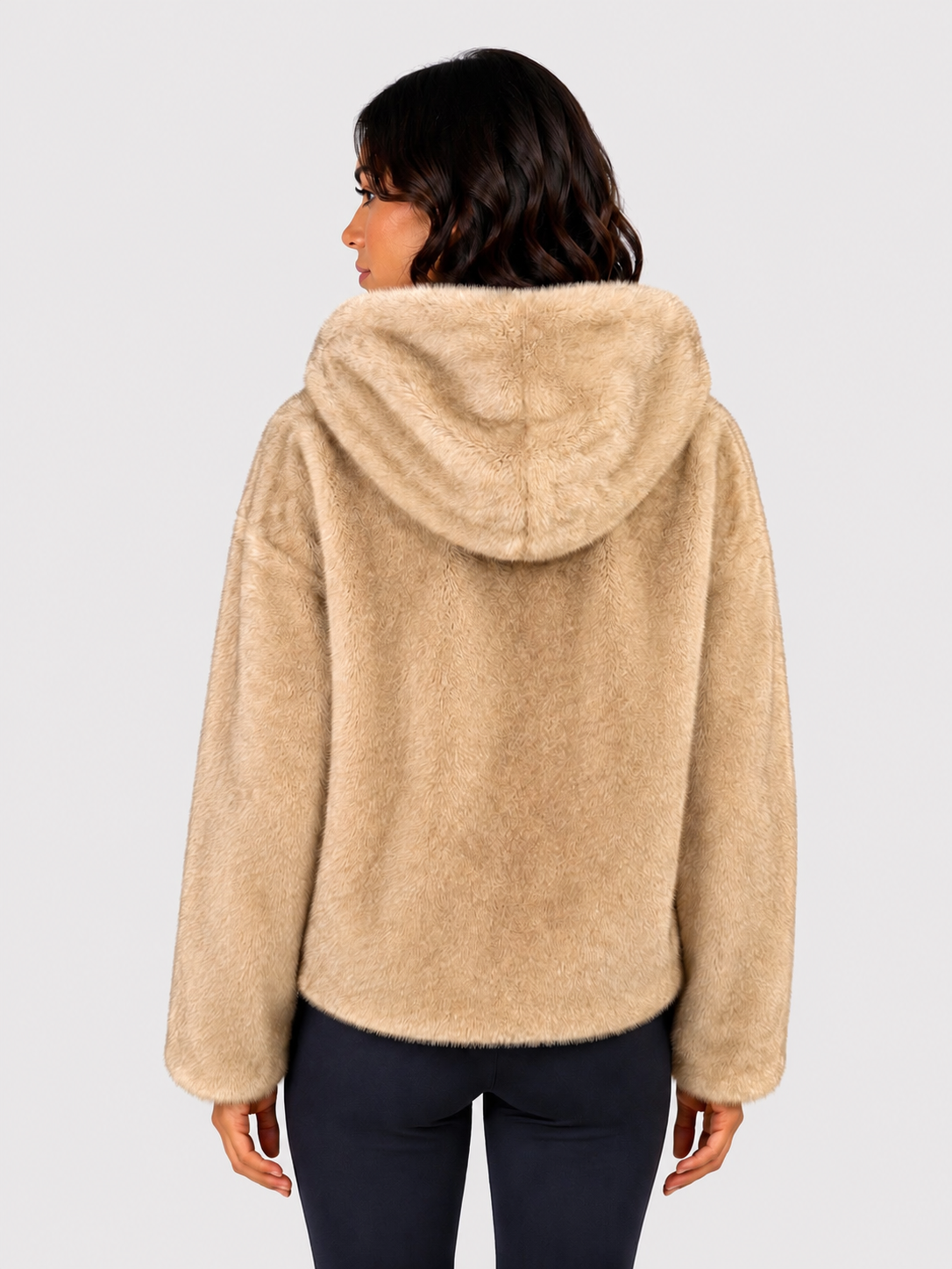 Herno bomber in melange alternative mink fur chantilly