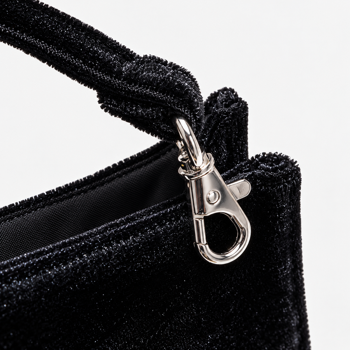 MC2 Saint Barth Phone Bag Donna in Velluto Nero con Tracolla