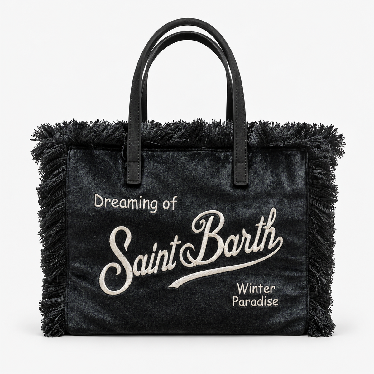 MC2 Saint Barth Borsa Donna Colette in Velluto Liscio Nero